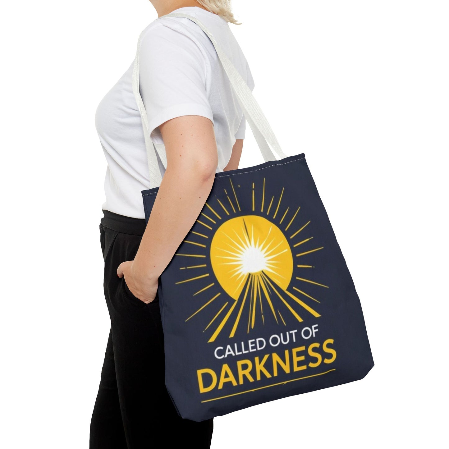 Sunshine Tote Bag, Motivational Shoulder Bag, Inspirational Gift, Everyday Use, Summer Tote, Called Out of Darkness