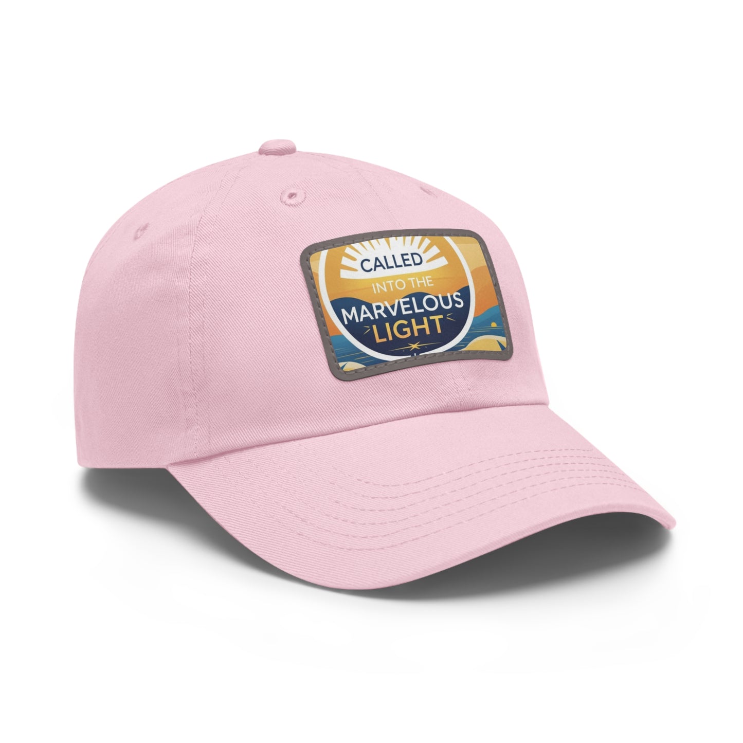 Light-Inspired Dad Hat with Leather Patch, Casual Cap, Inspirational Gift, Outdoor Accessories, Vintage Style, Everyday Wear