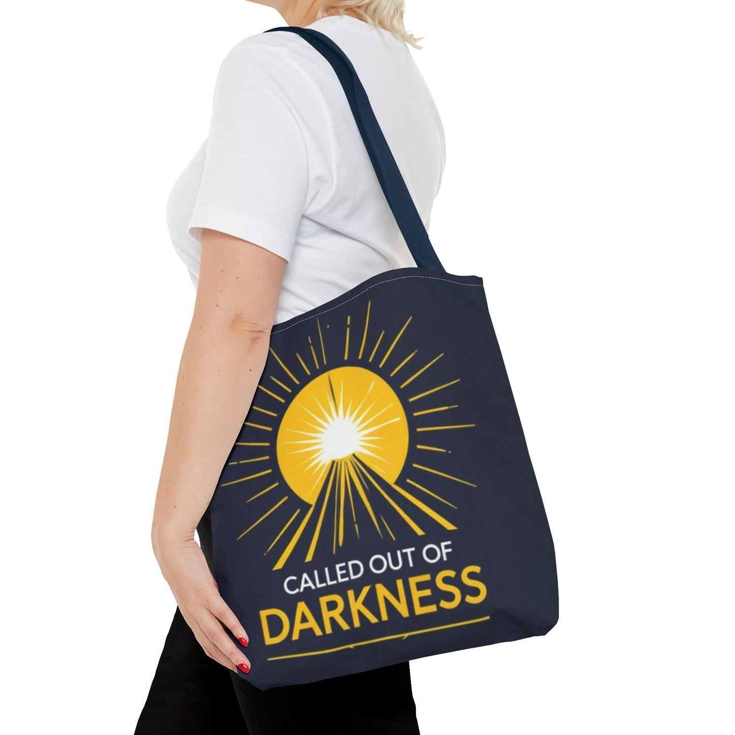 Sunshine Tote Bag, Motivational Shoulder Bag, Inspirational Gift, Everyday Use, Summer Tote, Called Out of Darkness