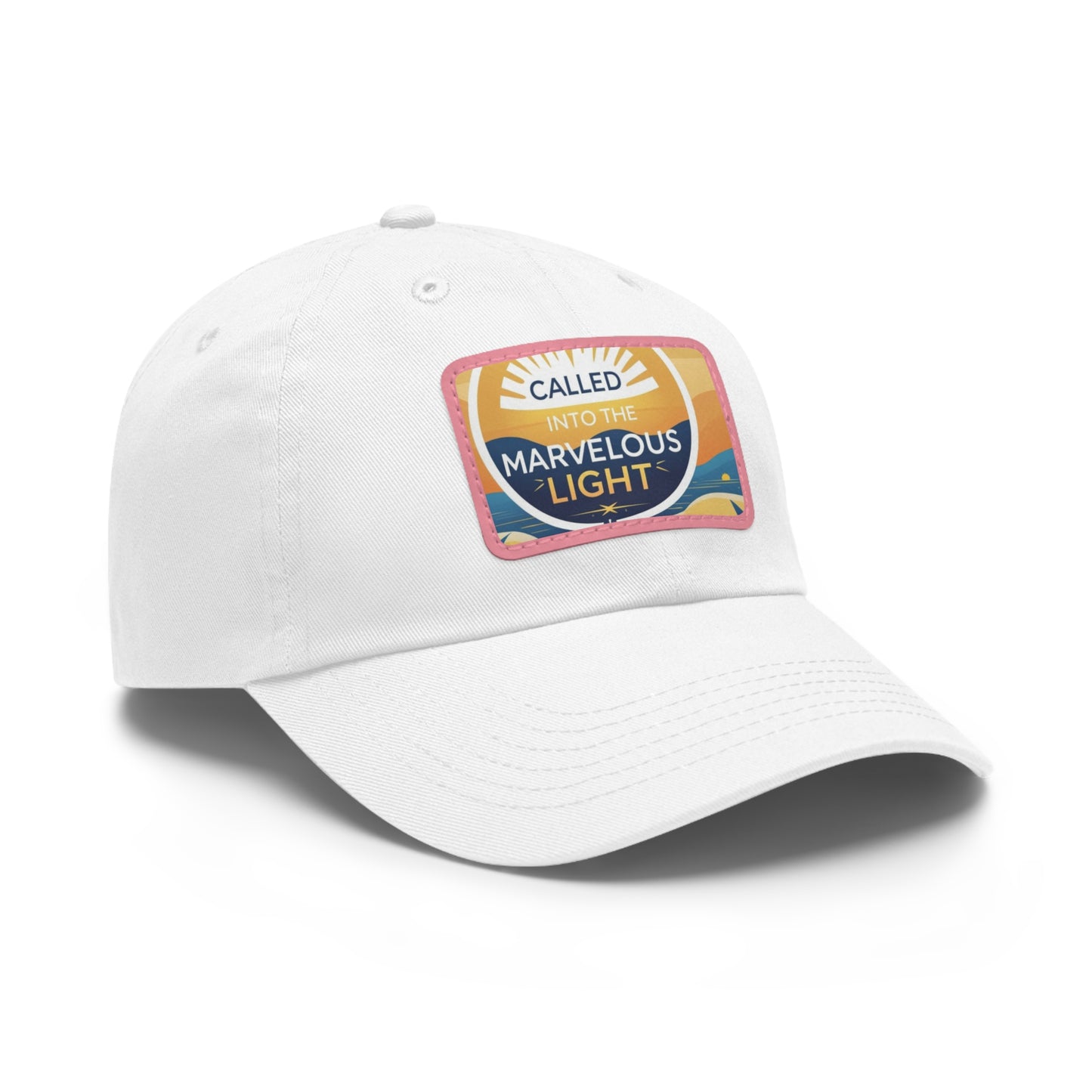Light-Inspired Dad Hat with Leather Patch, Casual Cap, Inspirational Gift, Outdoor Accessories, Vintage Style, Everyday Wear