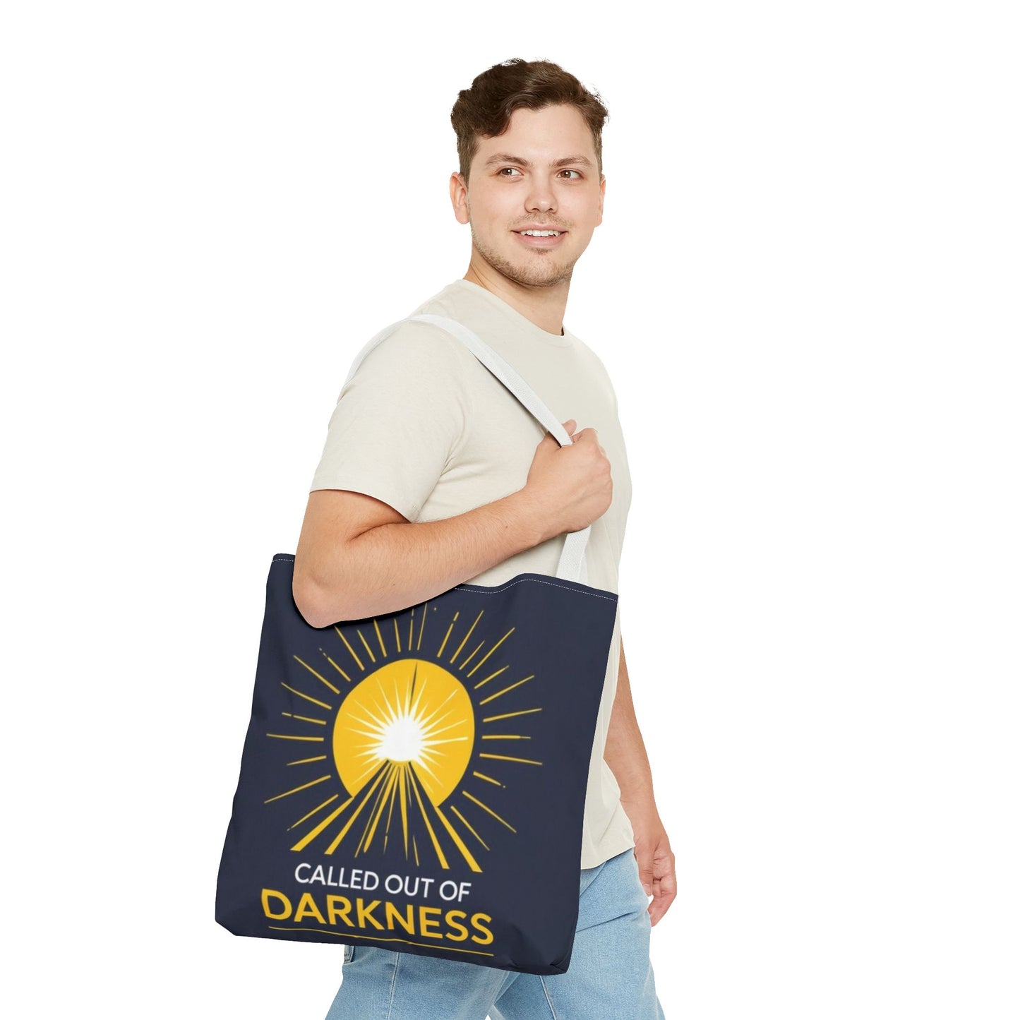 Sunshine Tote Bag, Motivational Shoulder Bag, Inspirational Gift, Everyday Use, Summer Tote, Called Out of Darkness