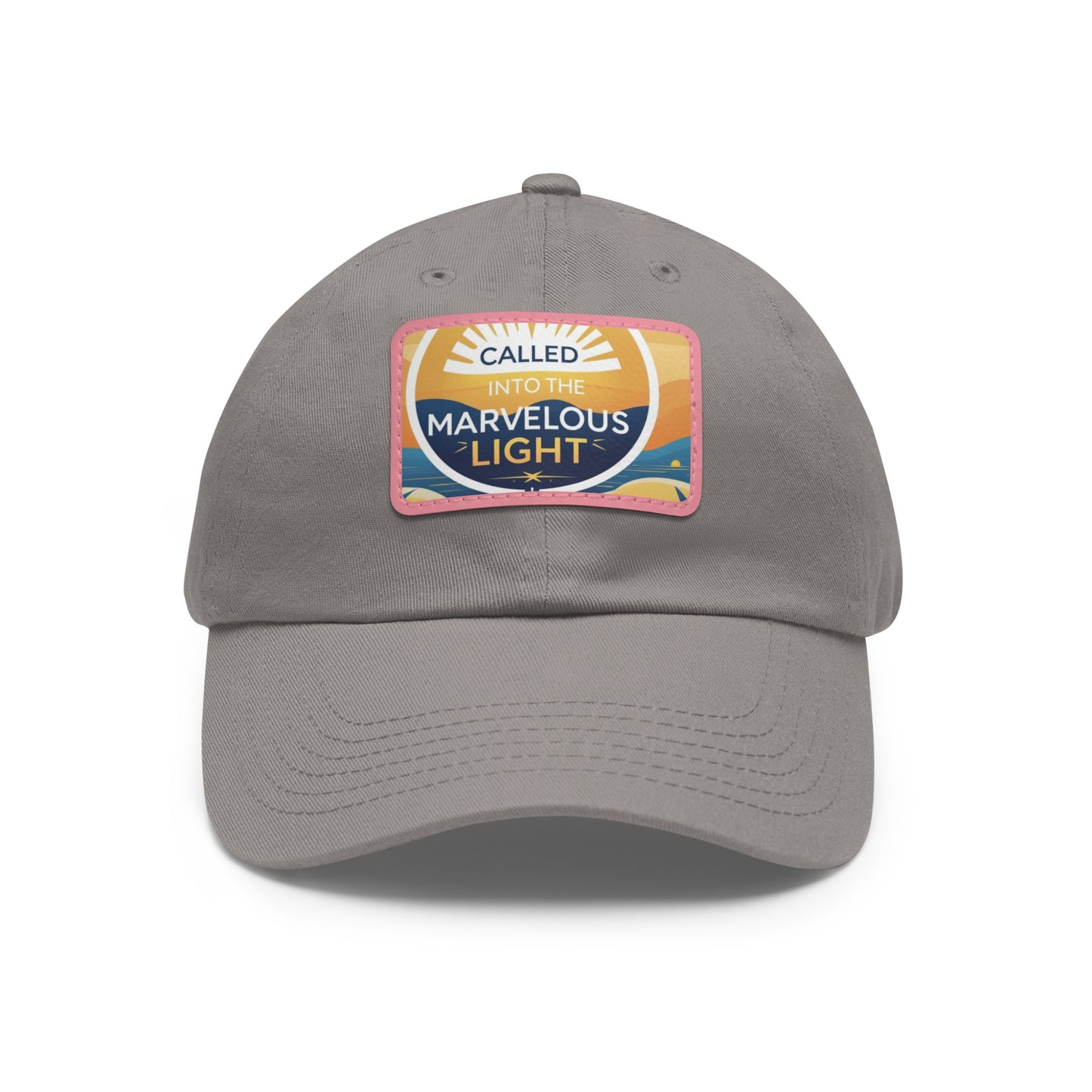 Light-Inspired Dad Hat with Leather Patch, Casual Cap, Inspirational Gift, Outdoor Accessories, Vintage Style, Everyday Wear