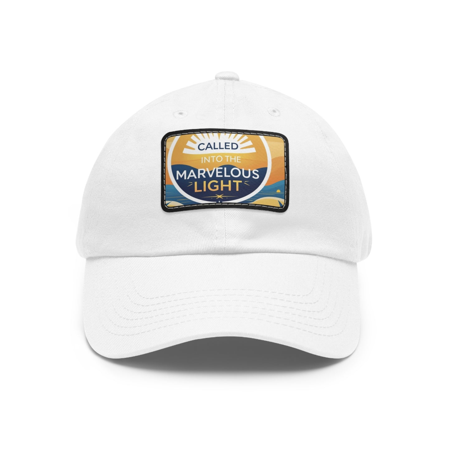 Light-Inspired Dad Hat with Leather Patch, Casual Cap, Inspirational Gift, Outdoor Accessories, Vintage Style, Everyday Wear