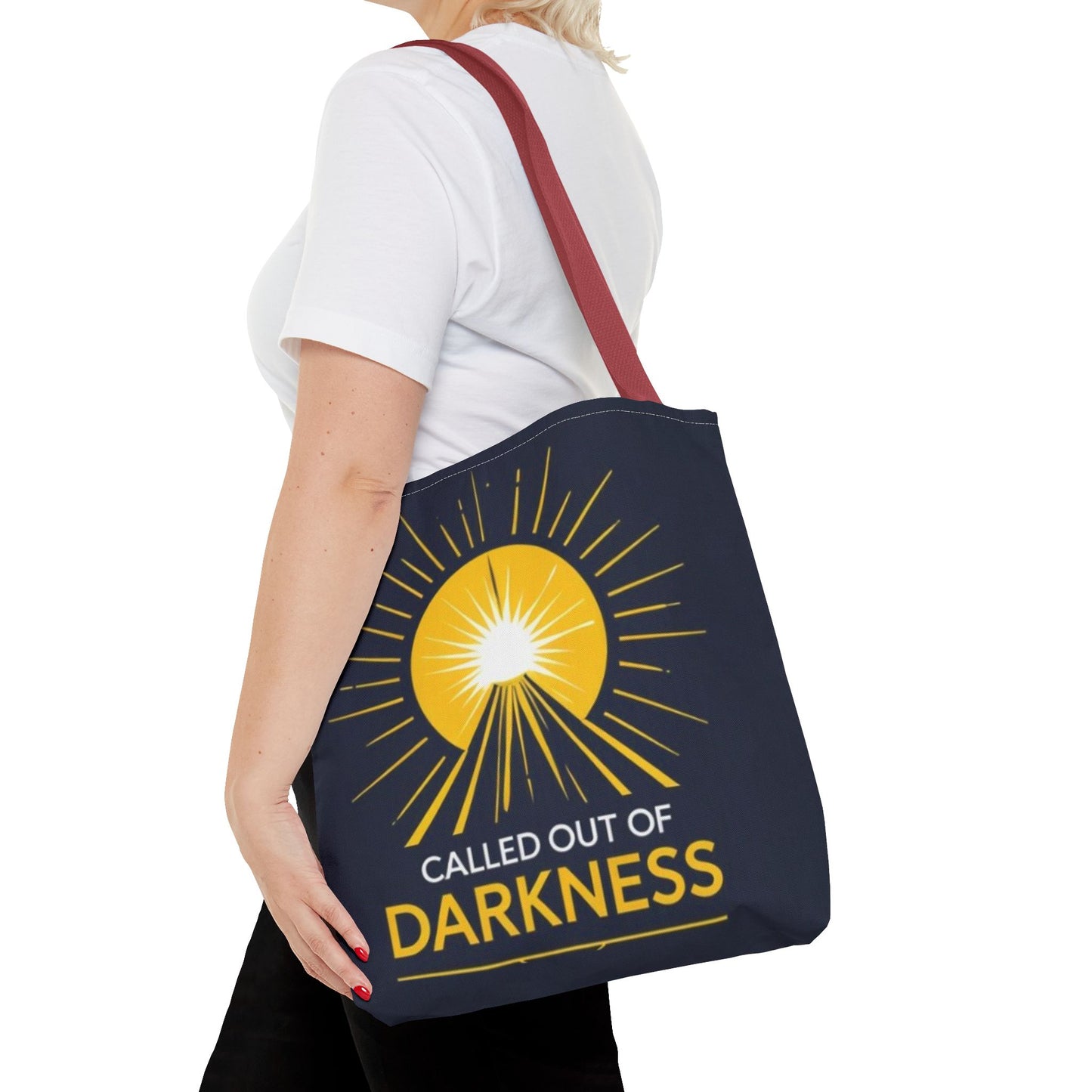 Sunshine Tote Bag, Motivational Shoulder Bag, Inspirational Gift, Everyday Use, Summer Tote, Called Out of Darkness