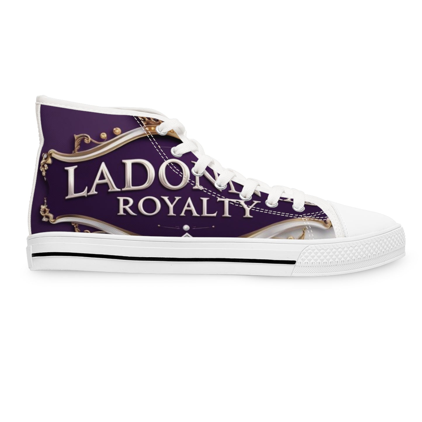 Royalty-Themed Women's High Top Sneakers - Stylish, Trendy, Unique Footwear for Everyday Wear, Parties, Gifts, and Celebrations