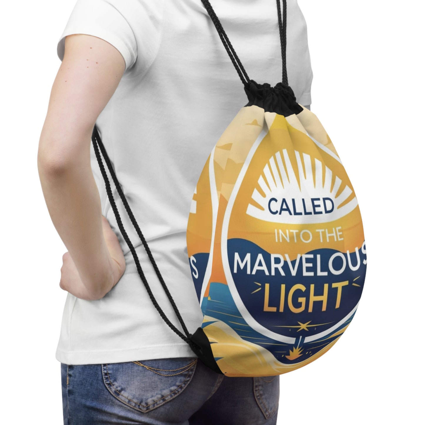 Called Into The Marvelous Light Drawstring Bag | Inspirational Bag, Gym Sack, Beach Bag, Motivational Gift, Spiritual Tote