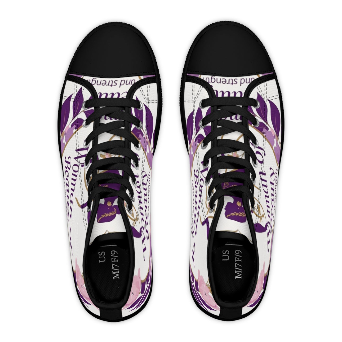 Empowering Women's High Top Sneakers - Stylish, Comfortable, Versatile Shoes for Every Occasion, Fashion, Beauty, Strength, Gift