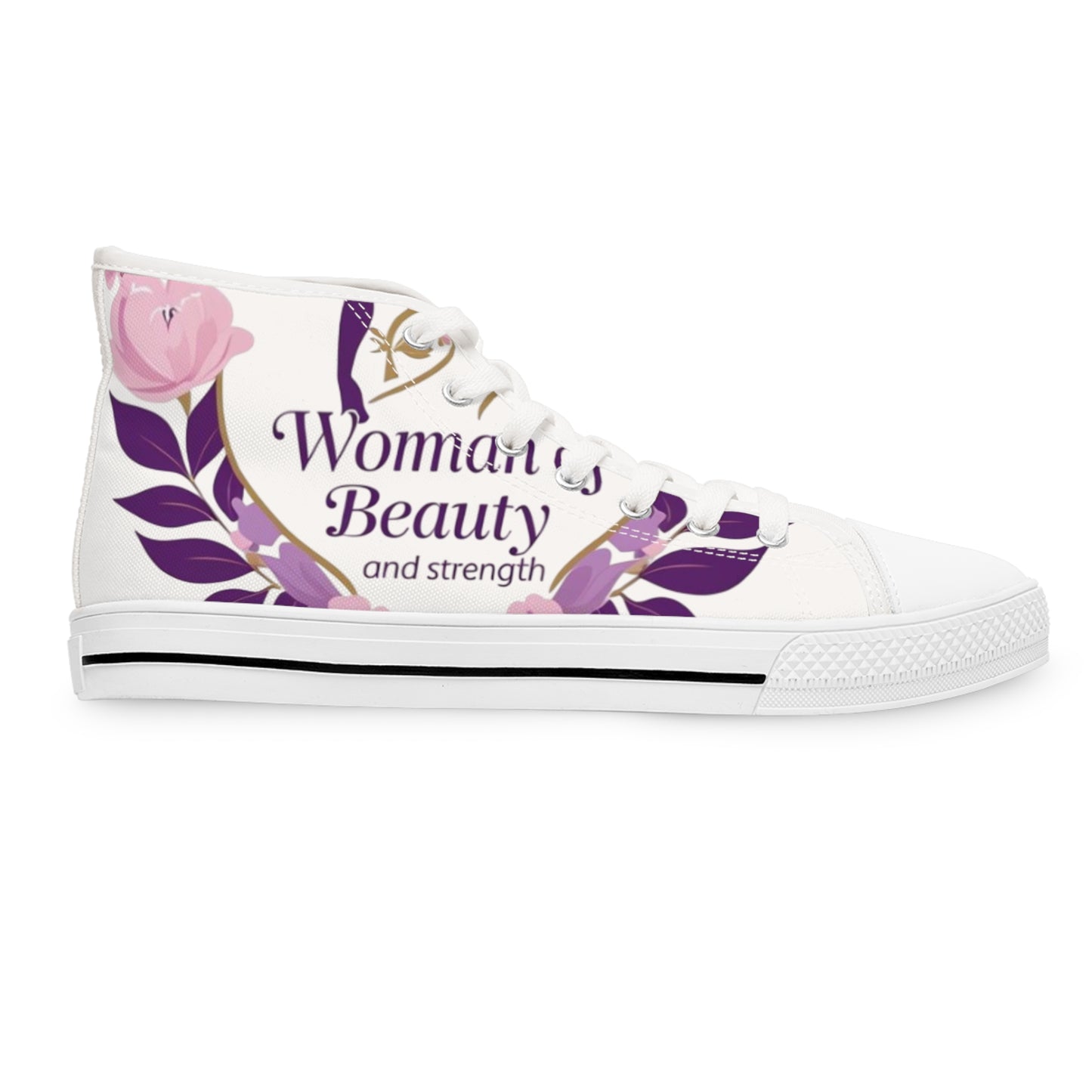 Empowering Women's High Top Sneakers - Stylish, Comfortable, Versatile Shoes for Every Occasion, Fashion, Beauty, Strength, Gift