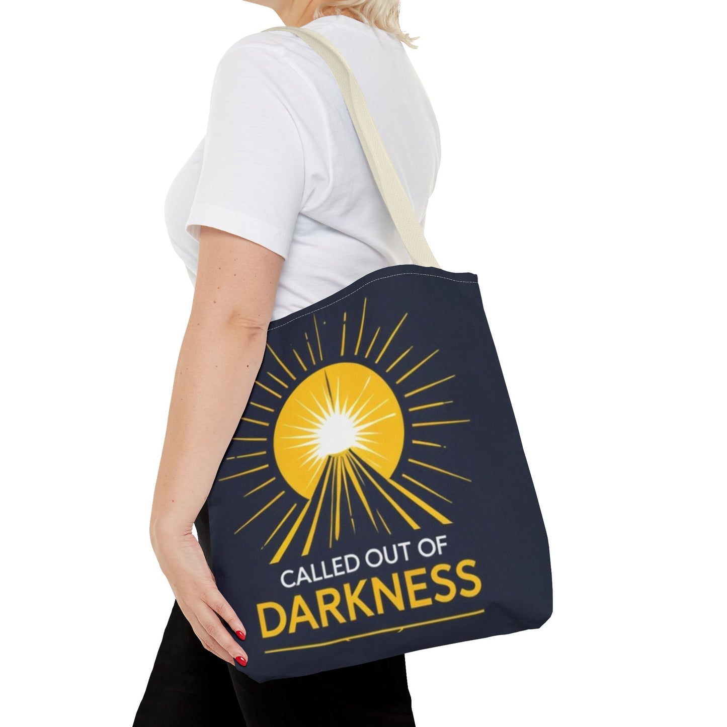 Sunshine Tote Bag, Motivational Shoulder Bag, Inspirational Gift, Everyday Use, Summer Tote, Called Out of Darkness