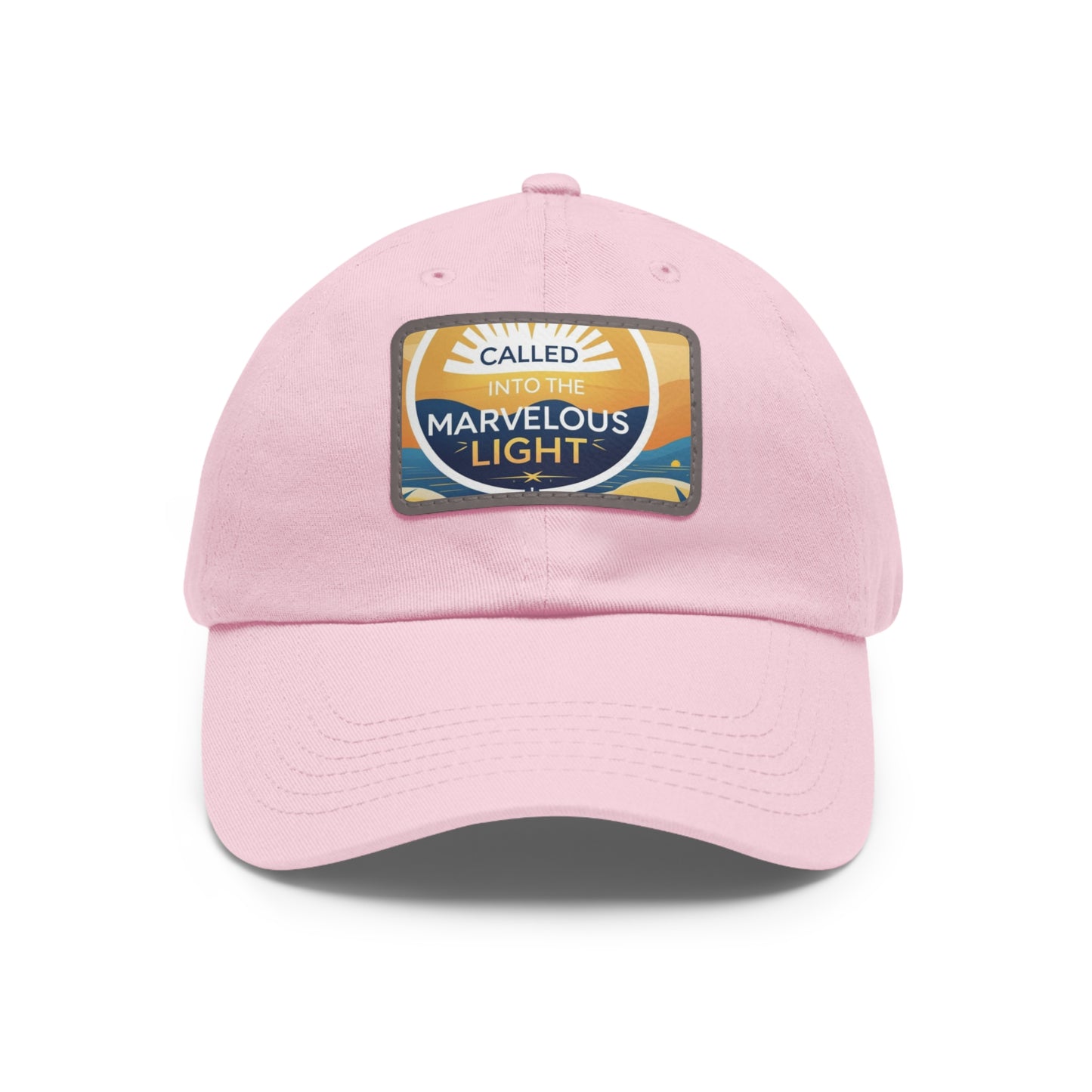 Light-Inspired Dad Hat with Leather Patch, Casual Cap, Inspirational Gift, Outdoor Accessories, Vintage Style, Everyday Wear