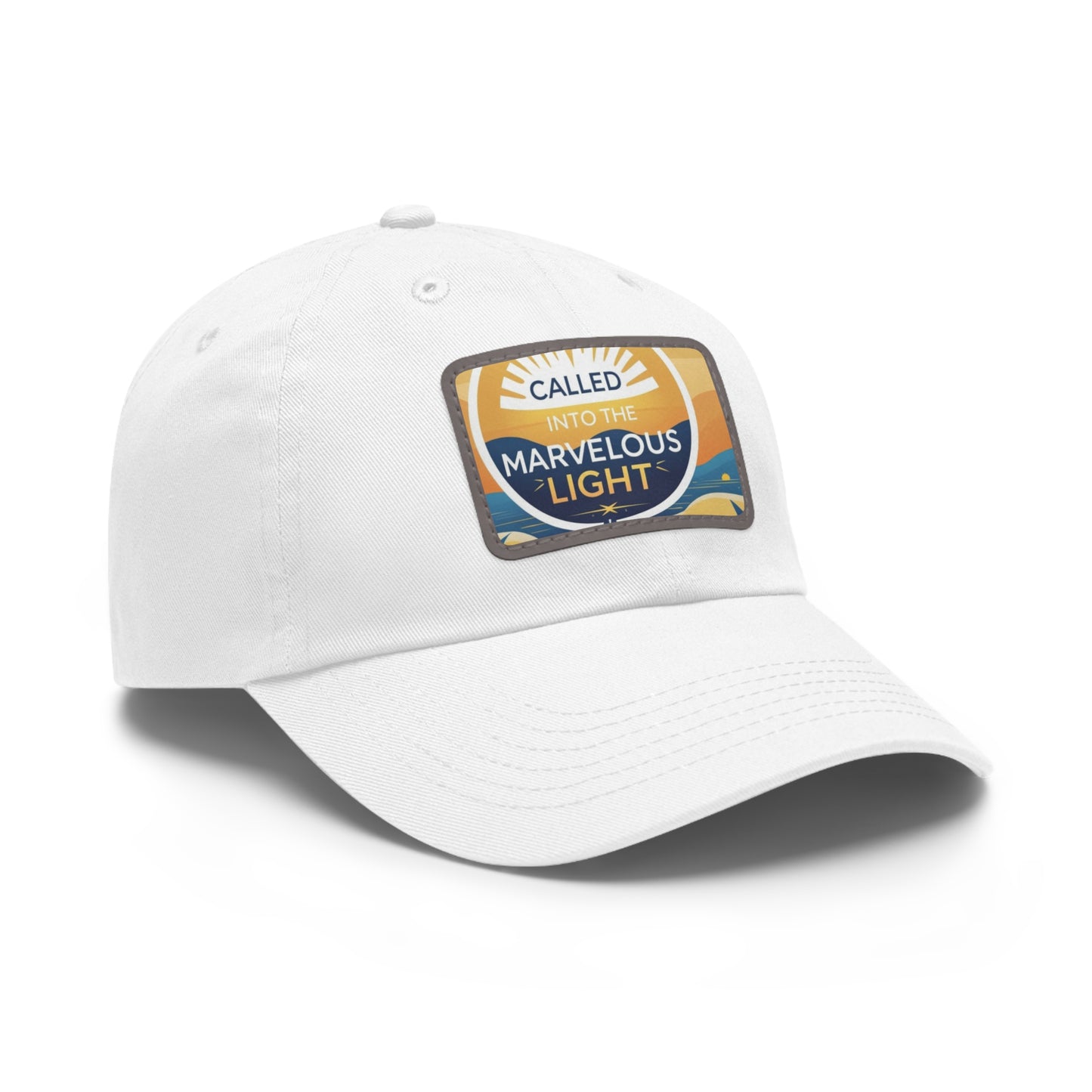 Light-Inspired Dad Hat with Leather Patch, Casual Cap, Inspirational Gift, Outdoor Accessories, Vintage Style, Everyday Wear