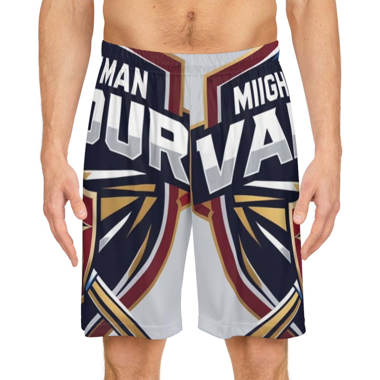 Mighty Man Valor Basketball Shorts, Sportswear, Gym Shorts, Athletic Apparel, Comfortable Basketball Gear, Gift for Sports Lovers