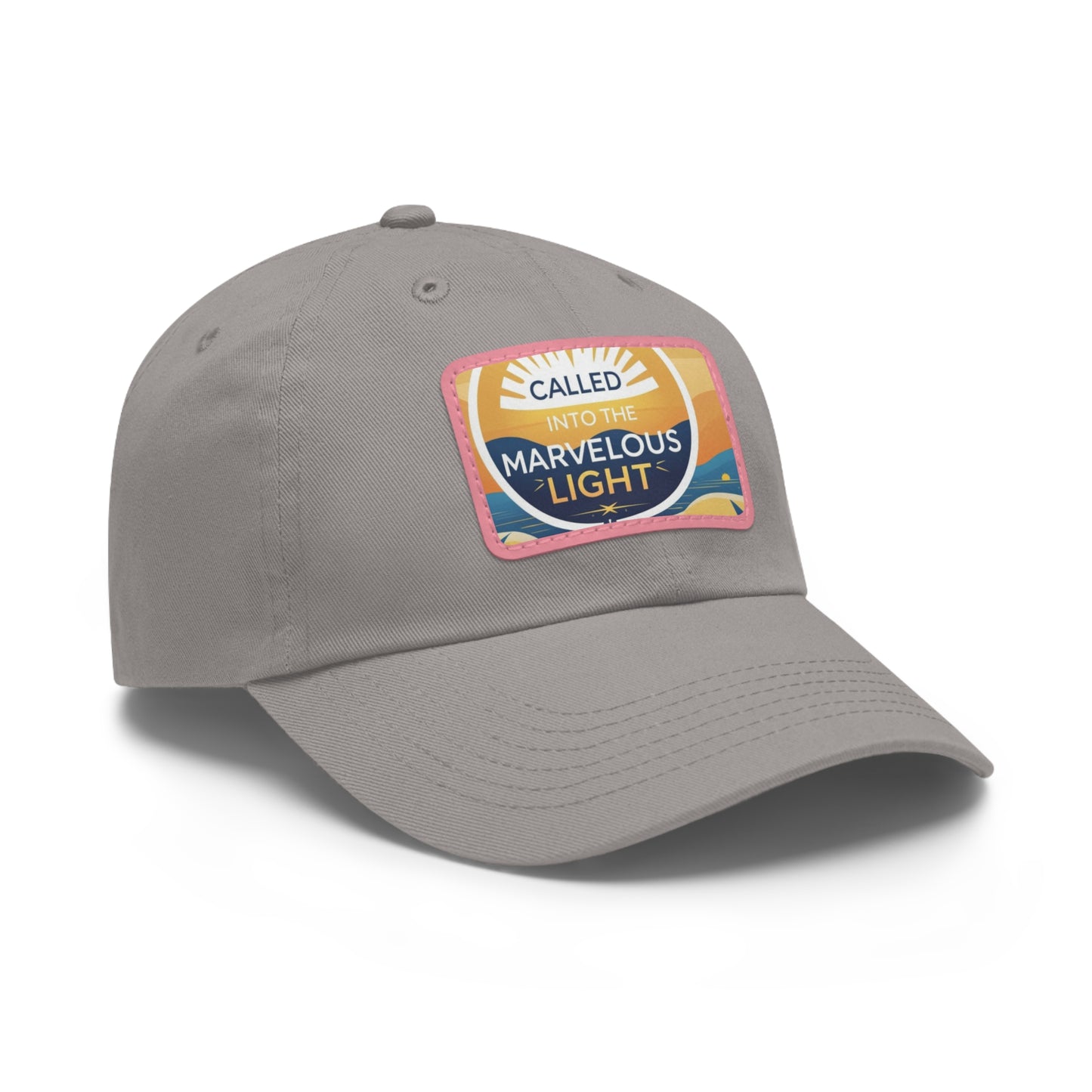 Light-Inspired Dad Hat with Leather Patch, Casual Cap, Inspirational Gift, Outdoor Accessories, Vintage Style, Everyday Wear