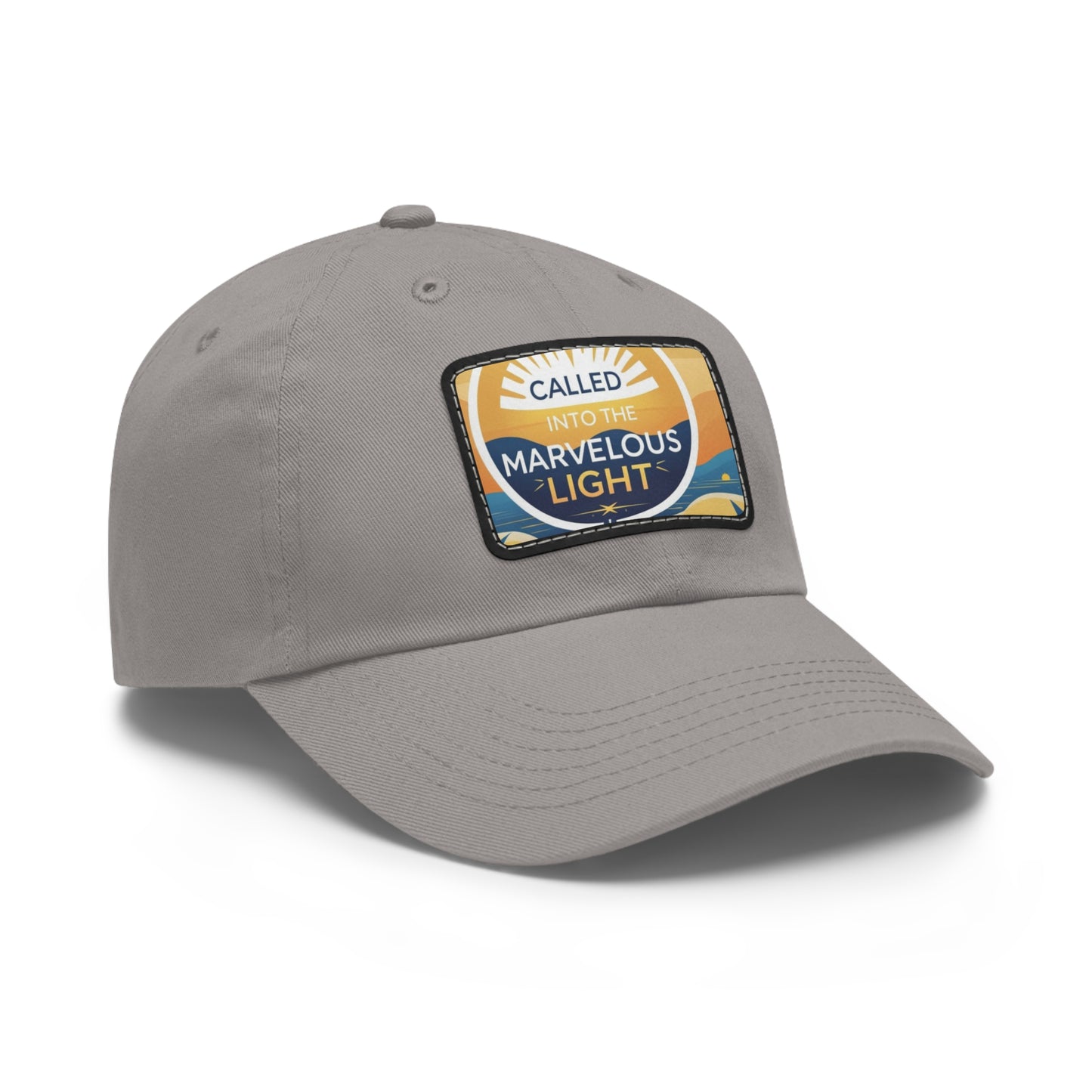 Light-Inspired Dad Hat with Leather Patch, Casual Cap, Inspirational Gift, Outdoor Accessories, Vintage Style, Everyday Wear