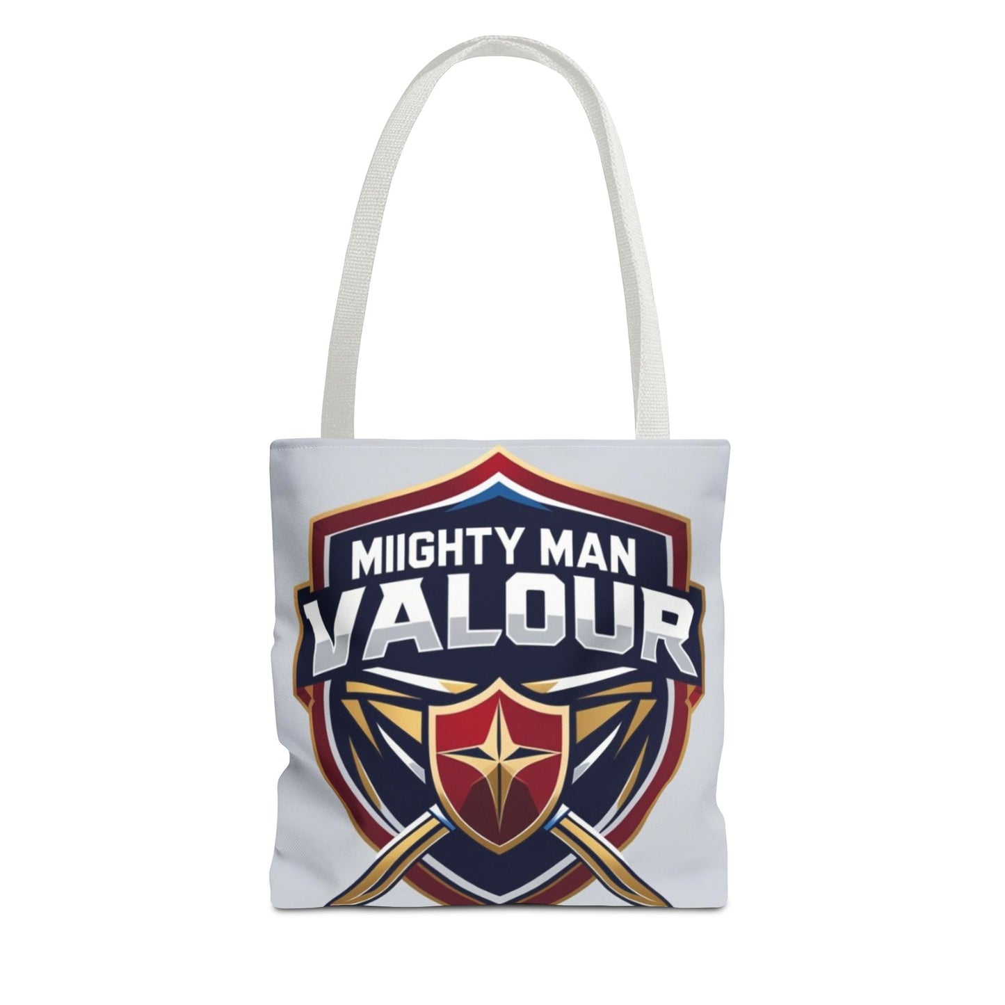 Mighty Man Valor Tote Bag - Versatile Carryall for Heroes, Gift for Gamers, Motivational Shopping Bag, Everyday Eco-Friendly Tote