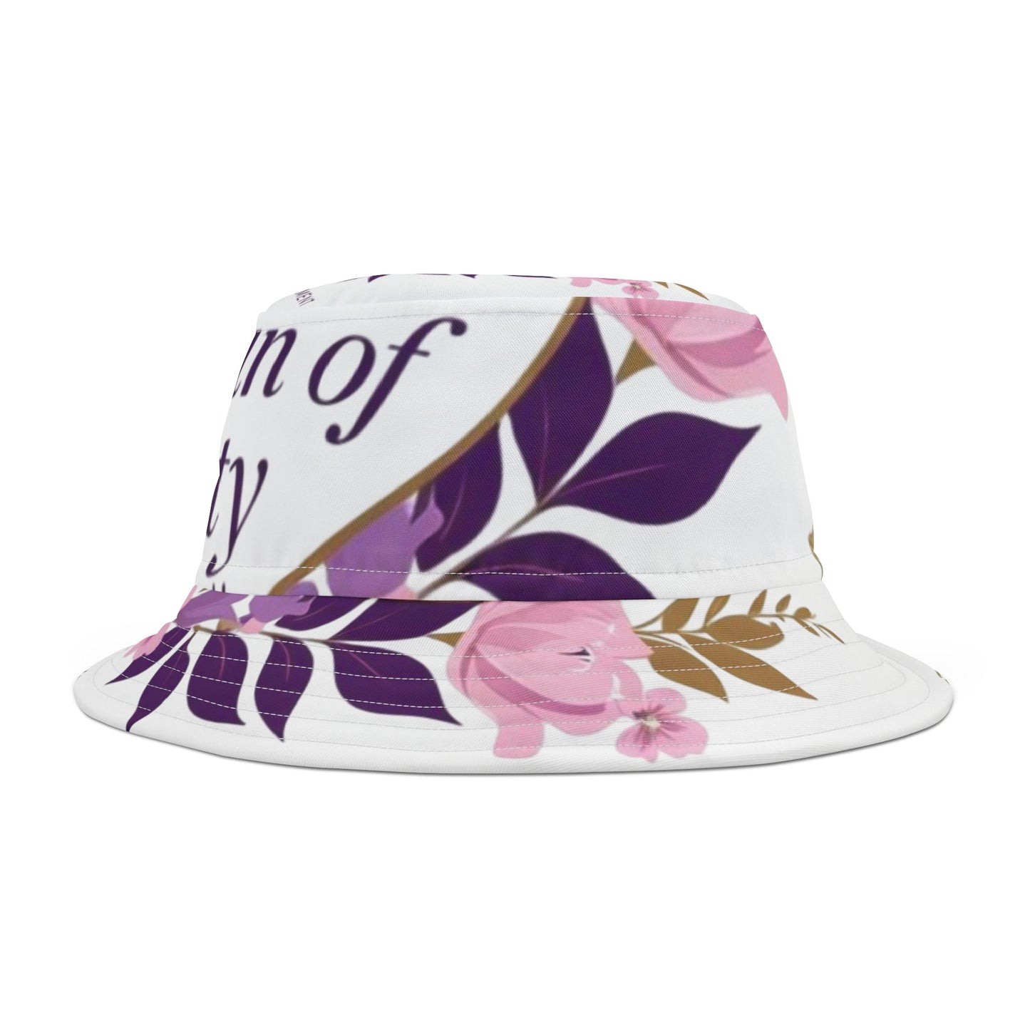 Floral Bucket Hat - 'Woman of Beauty' Design, Summer Accessory, Beach Hat, Gift for Her, Fashion Statement, Boho Style