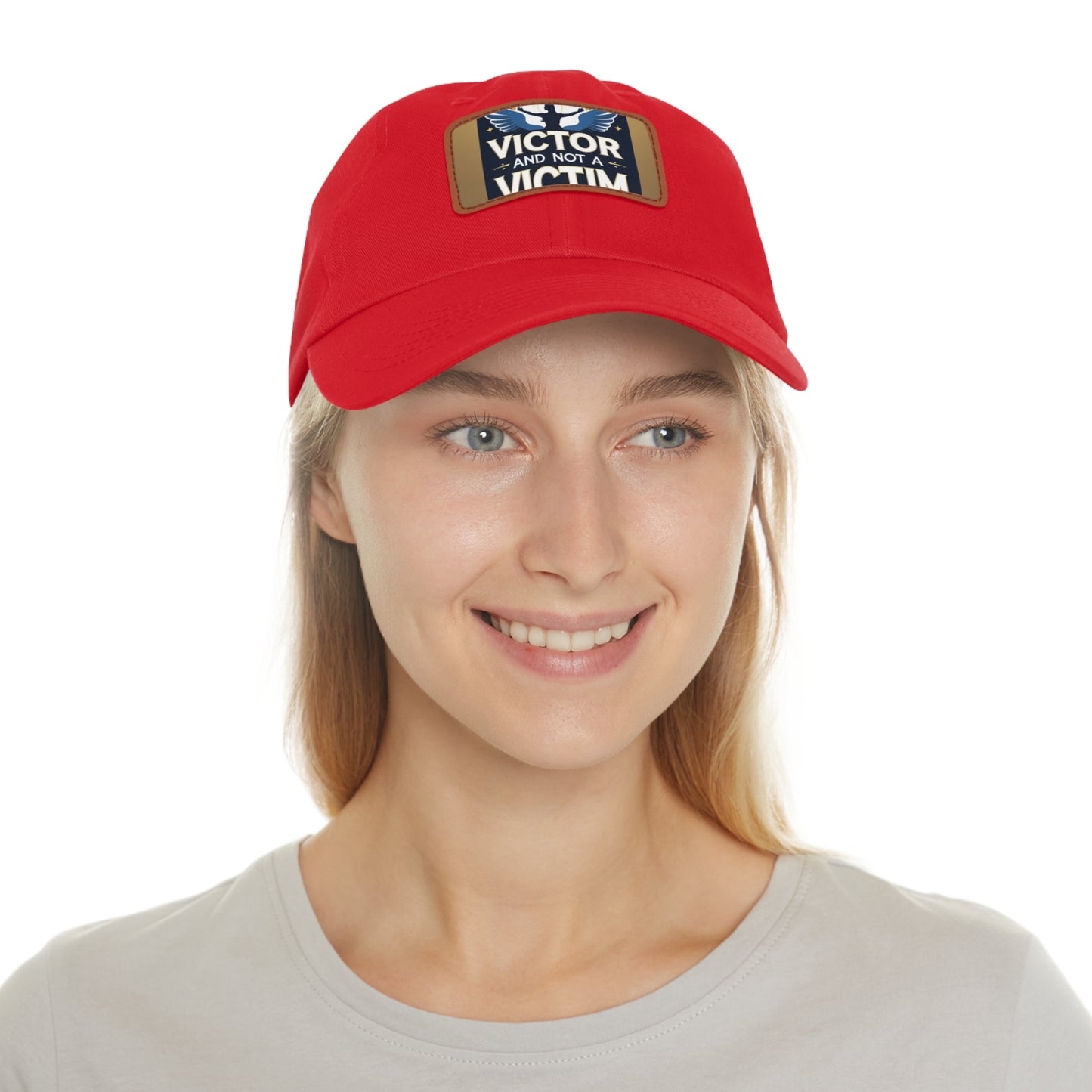 Dad Hat with Leather Patch - "Victor and Not a Victim" - Stylish Cap for Men, Gift for Dad, Father's Day, Casual Wear, Motivational [...]