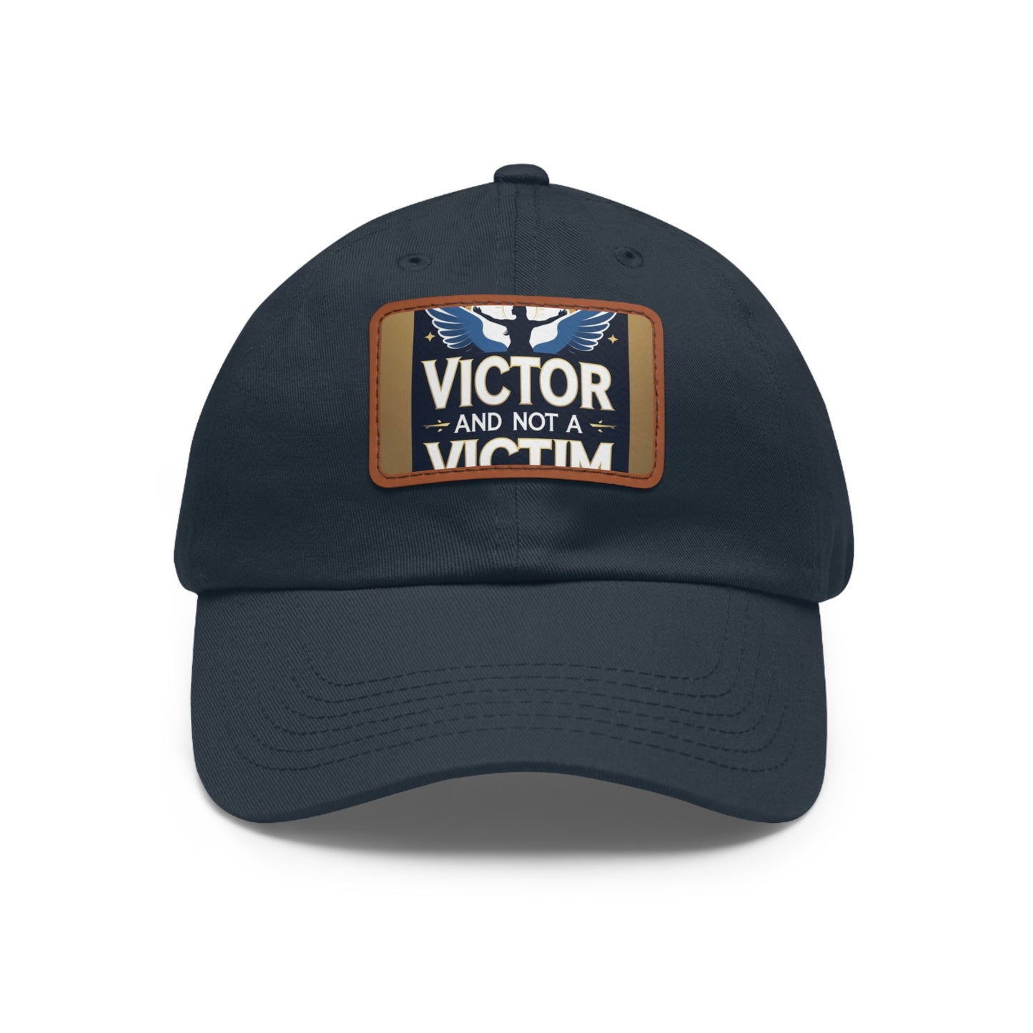 Dad Hat with Leather Patch - "Victor and Not a Victim" - Stylish Cap for Men, Gift for Dad, Father's Day, Casual Wear, Motivational [...]