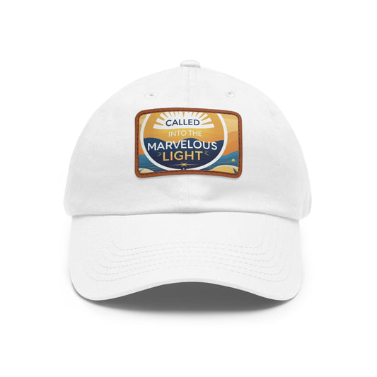 Light-Inspired Dad Hat with Leather Patch, Casual Cap, Inspirational Gift, Outdoor Accessories, Vintage Style, Everyday Wear