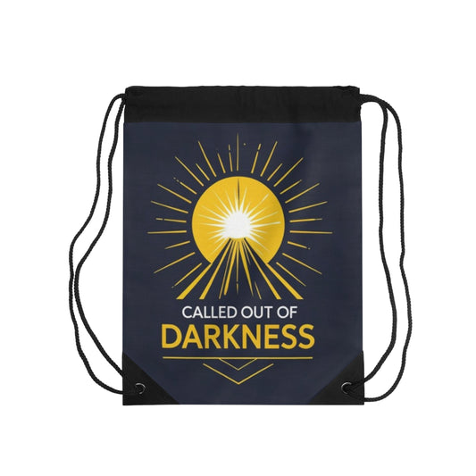 Drawstring Bag for Spiritual Journeys, Called Out of Darkness, Motivational Tote, Gift for Light Seekers, Inspirational Gym Sack