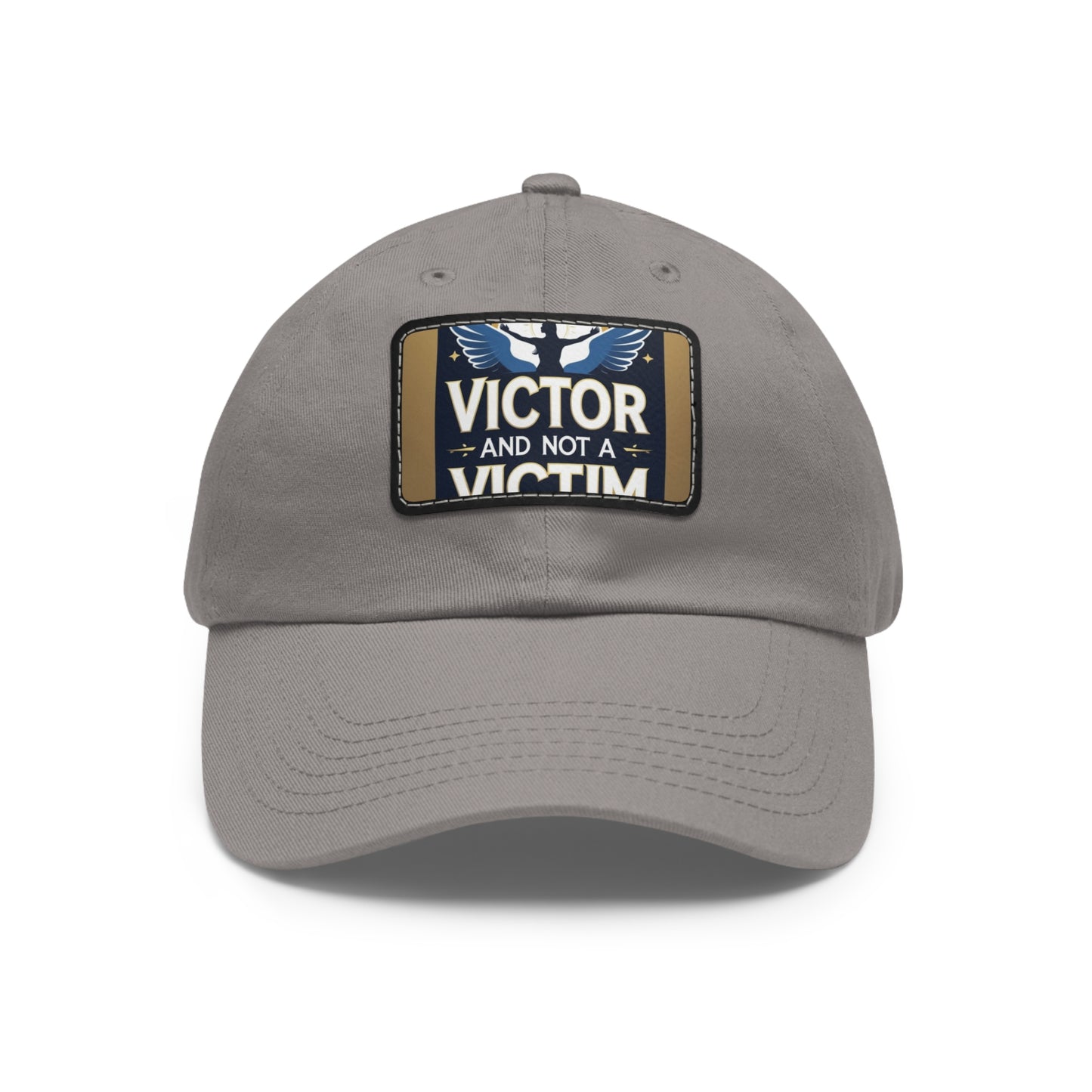 Dad Hat with Leather Patch - "Victor and Not a Victim" - Stylish Cap for Men, Gift for Dad, Father's Day, Casual Wear, Motivational [...]