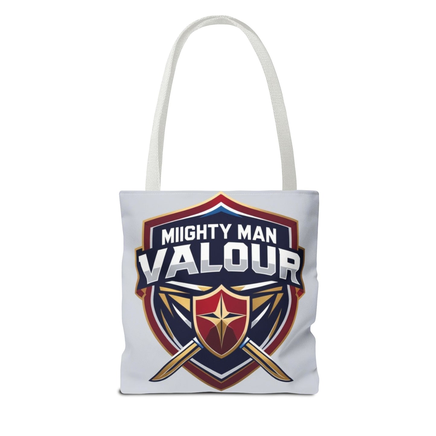 Mighty Man Valor Tote Bag - Versatile Carryall for Heroes, Gift for Gamers, Motivational Shopping Bag, Everyday Eco-Friendly Tote