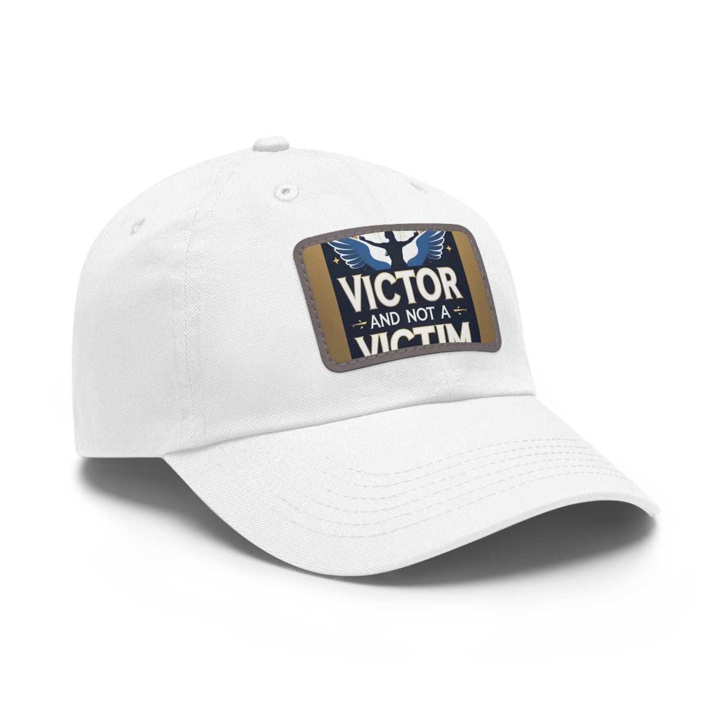 Dad Hat with Leather Patch - "Victor and Not a Victim" - Stylish Cap for Men, Gift for Dad, Father's Day, Casual Wear, Motivational [...]
