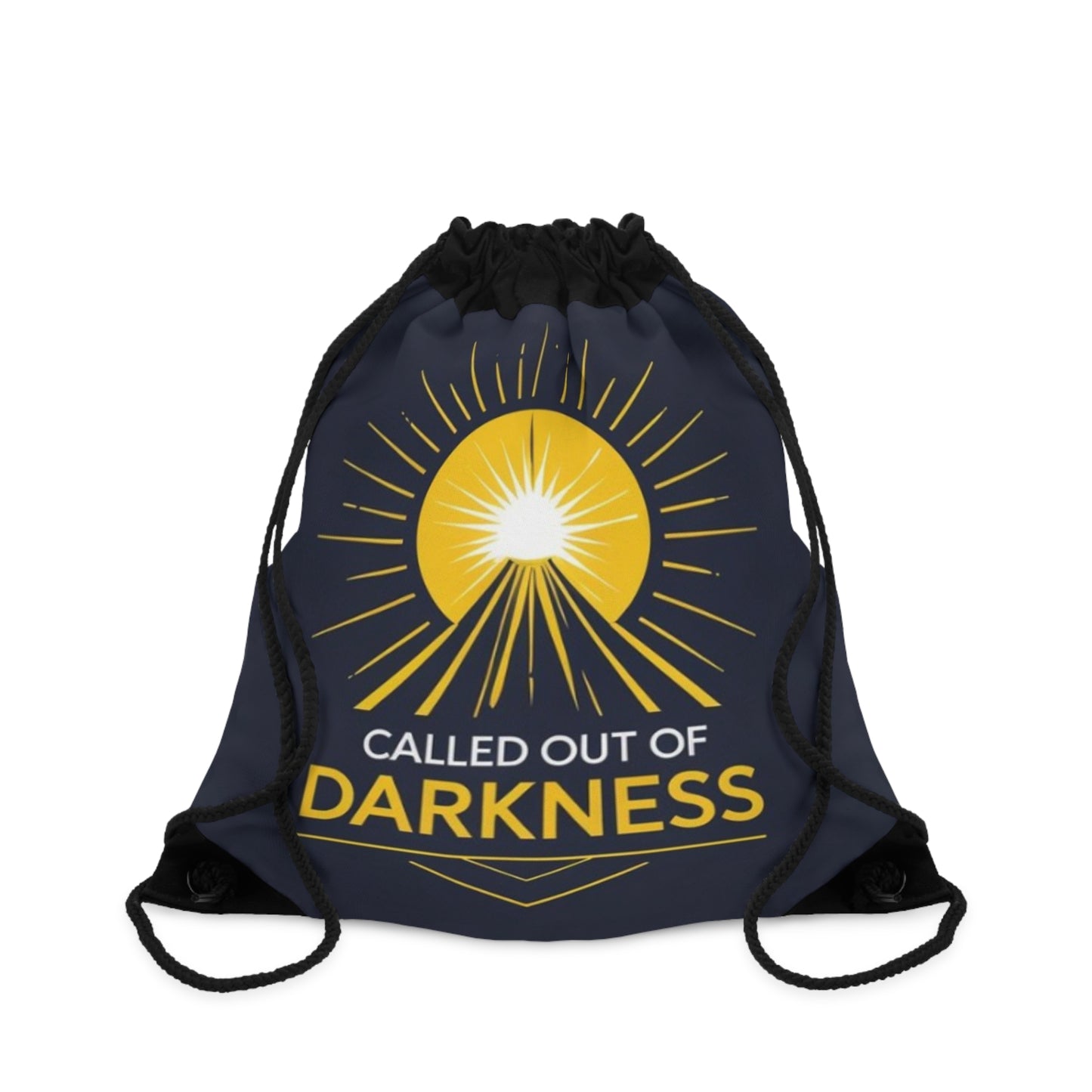 Drawstring Bag for Spiritual Journeys, Called Out of Darkness, Motivational Tote, Gift for Light Seekers, Inspirational Gym Sack