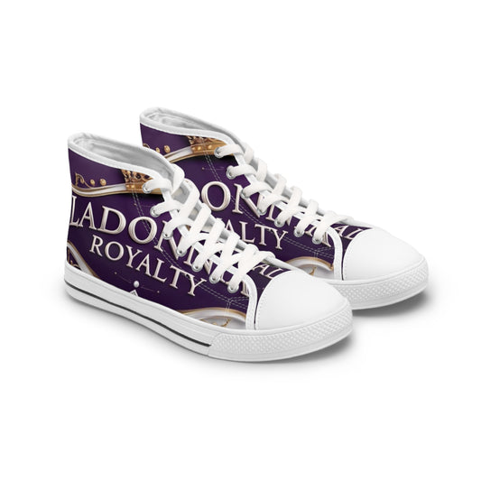 Royalty-Themed Women's High Top Sneakers - Stylish, Trendy, Unique Footwear for Everyday Wear, Parties, Gifts, and Celebrations