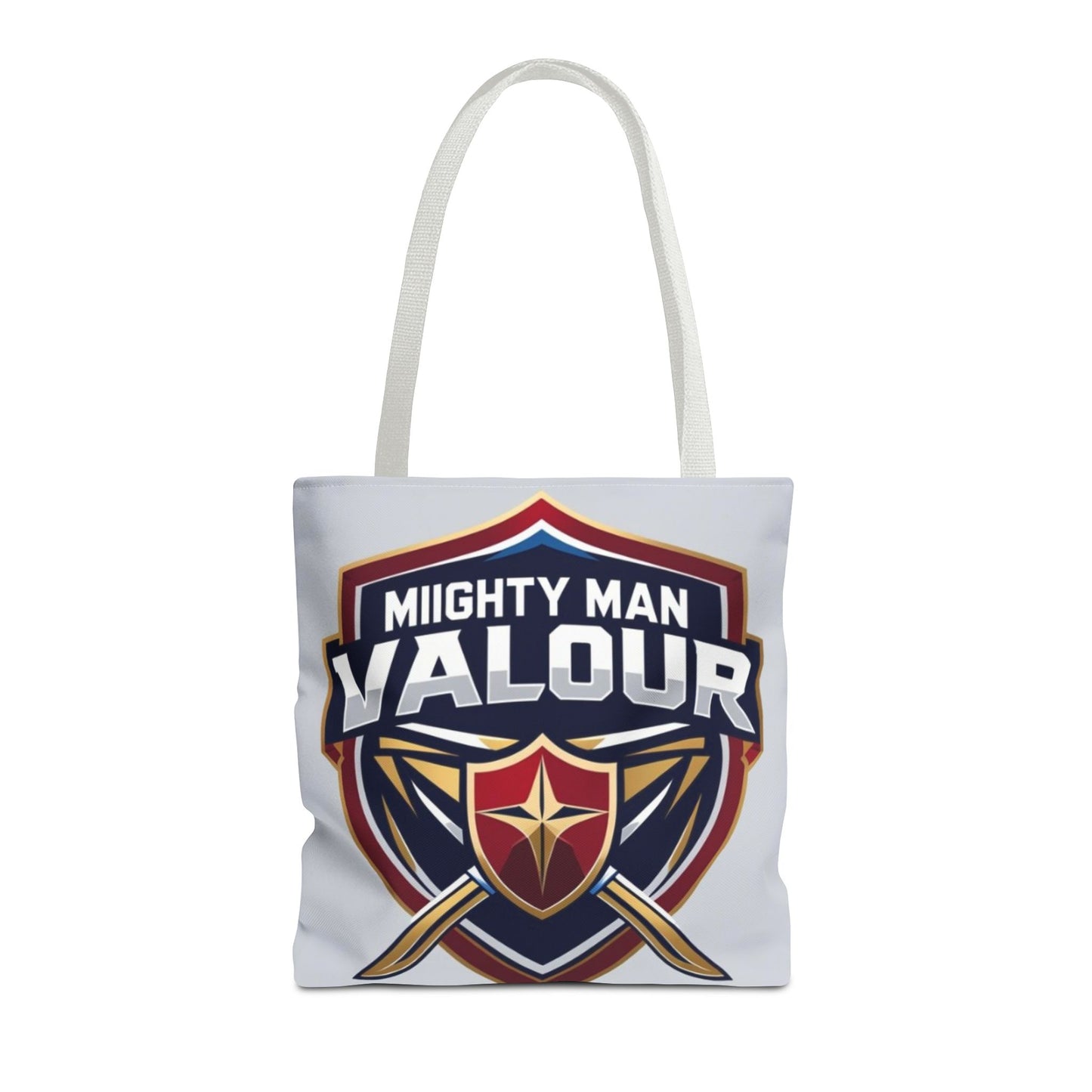 Mighty Man Valor Tote Bag - Versatile Carryall for Heroes, Gift for Gamers, Motivational Shopping Bag, Everyday Eco-Friendly Tote