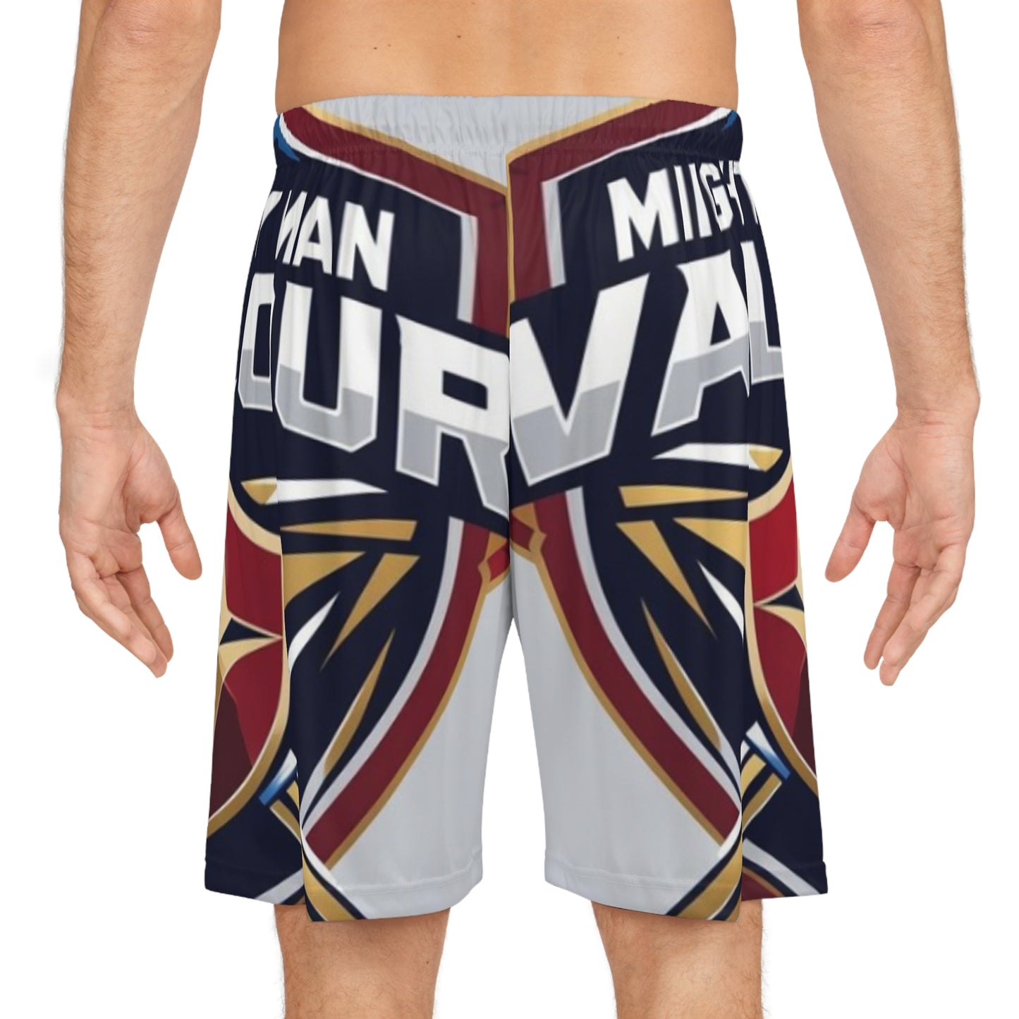Mighty Man Valor Basketball Shorts, Sportswear, Gym Shorts, Athletic Apparel, Comfortable Basketball Gear, Gift for Sports Lovers