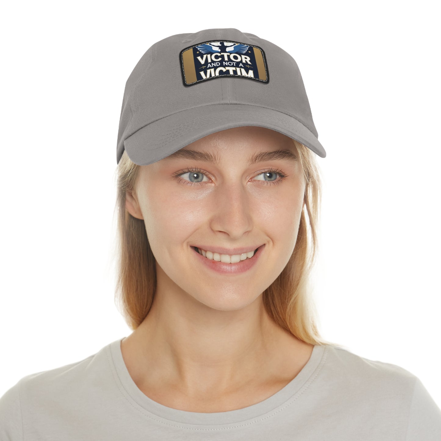 Dad Hat with Leather Patch - "Victor and Not a Victim" - Stylish Cap for Men, Gift for Dad, Father's Day, Casual Wear, Motivational [...]
