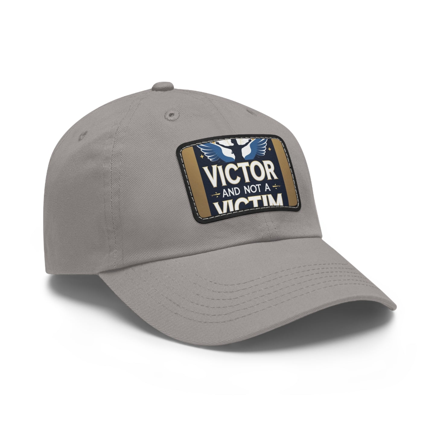 Dad Hat with Leather Patch - "Victor and Not a Victim" - Stylish Cap for Men, Gift for Dad, Father's Day, Casual Wear, Motivational [...]
