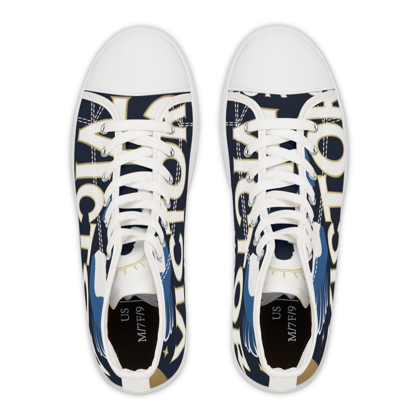 Women's High Top Sneakers - Victory Design, Stylish Athletic Footwear, Trendy Casual Shoes, Gift for Her, Fashionable Sneakers
