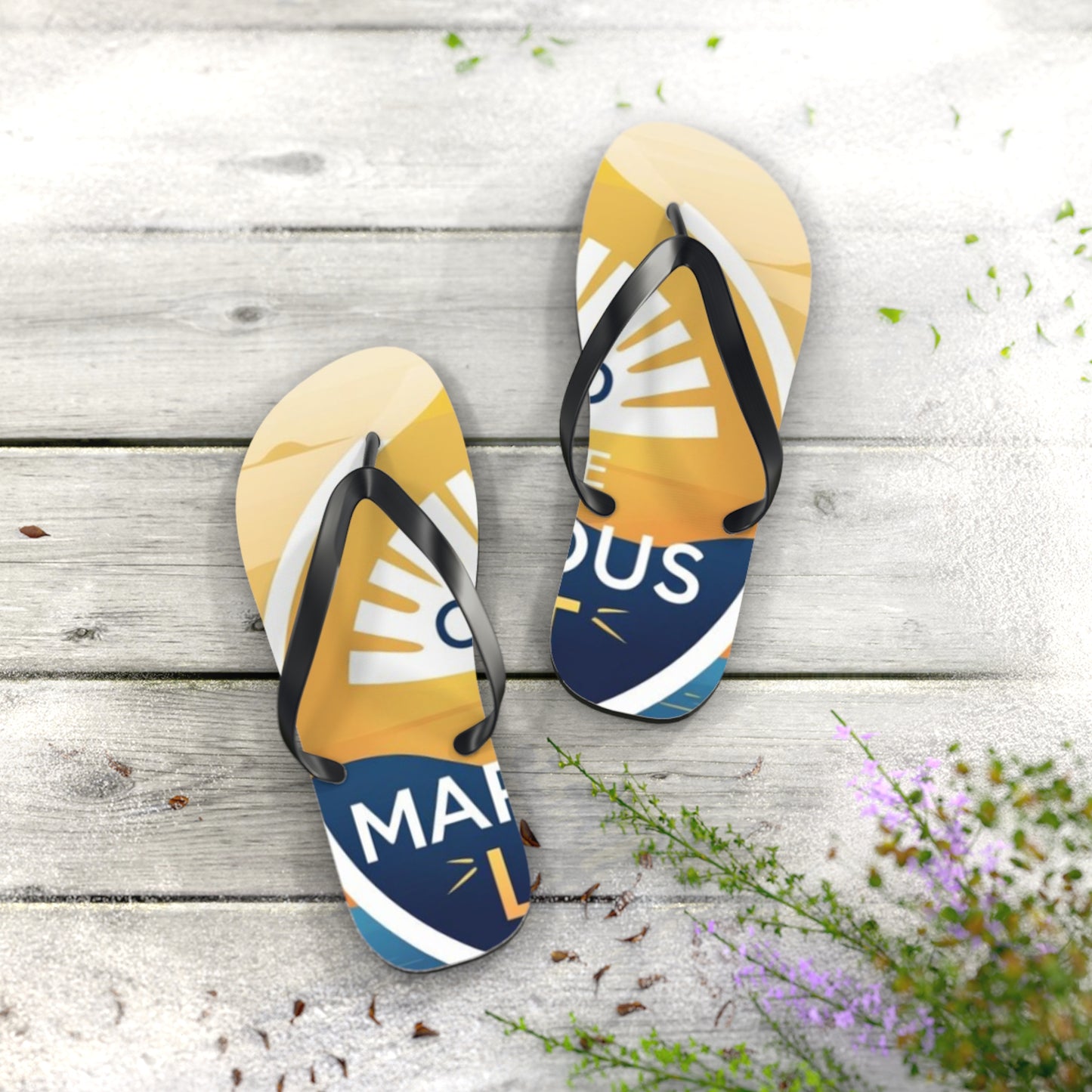Sunny Day Flip Flops, Summer Footwear, Beach Essentials, Vacation Sandals, Custom Summer Gift, Pool Party Accessory
