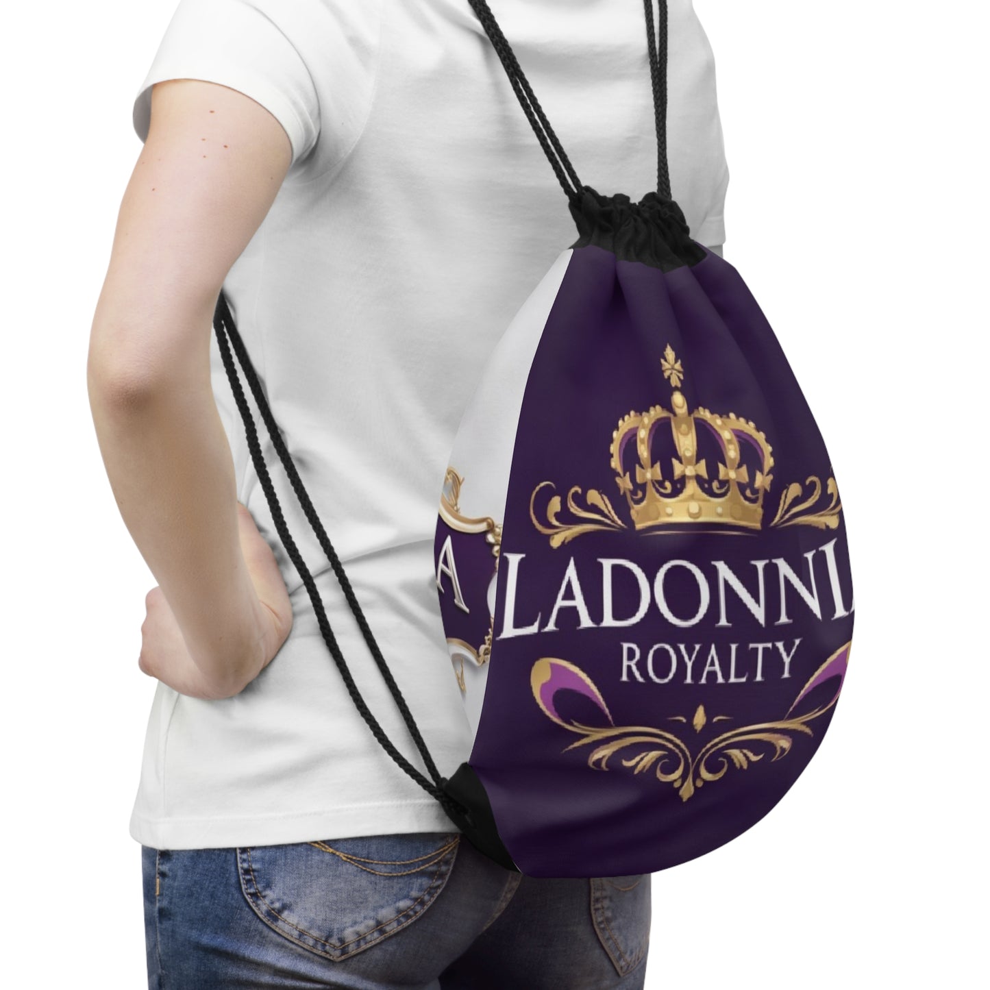 Royalty-Themed Drawstring Bag, Crown Drawstring Backpack, Perfect Gift for Queens, Travel Bag, Gym Bag, Unique Design