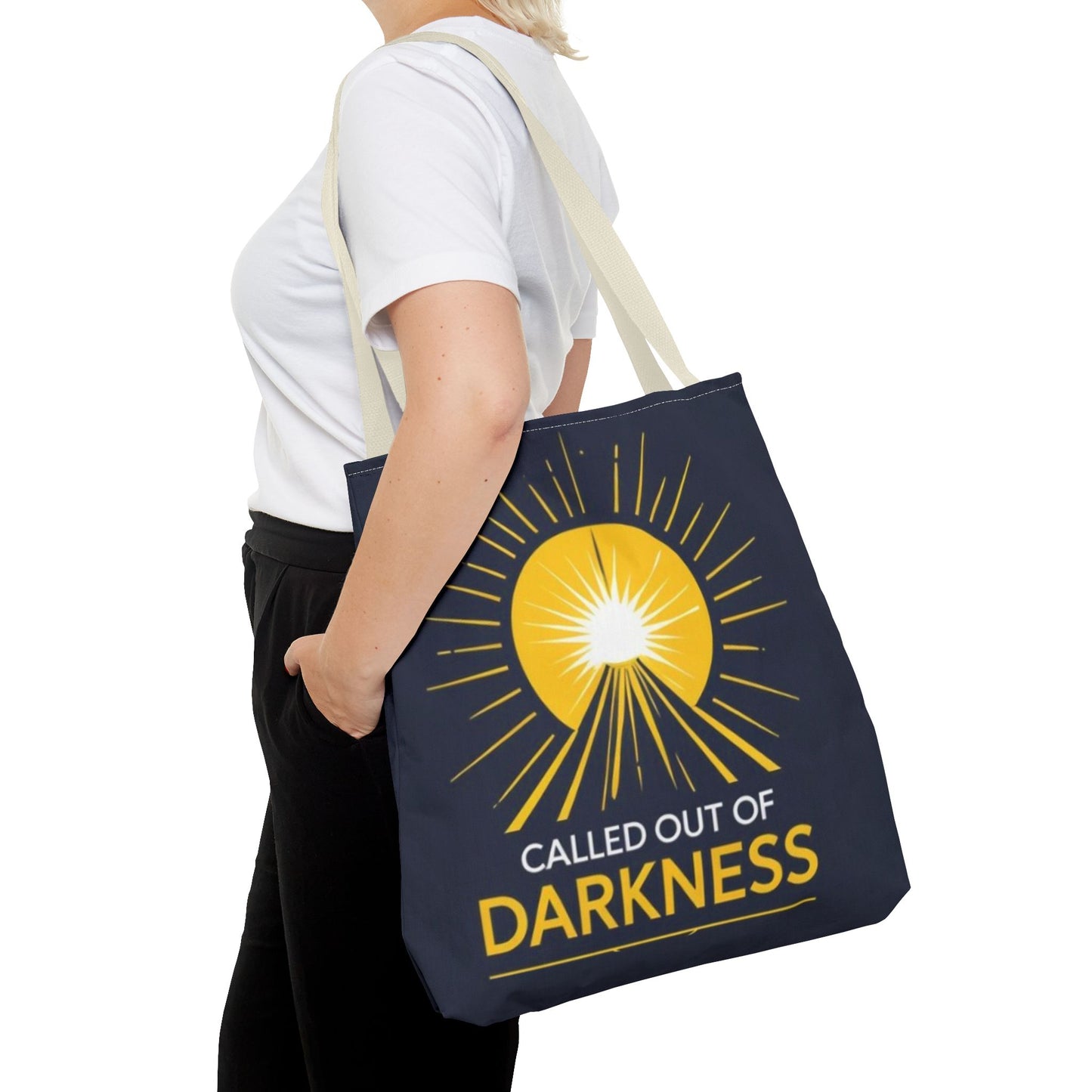 Sunshine Tote Bag, Motivational Shoulder Bag, Inspirational Gift, Everyday Use, Summer Tote, Called Out of Darkness