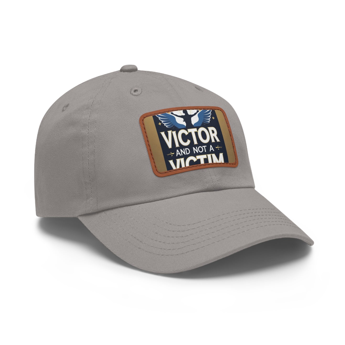 Dad Hat with Leather Patch - "Victor and Not a Victim" - Stylish Cap for Men, Gift for Dad, Father's Day, Casual Wear, Motivational [...]