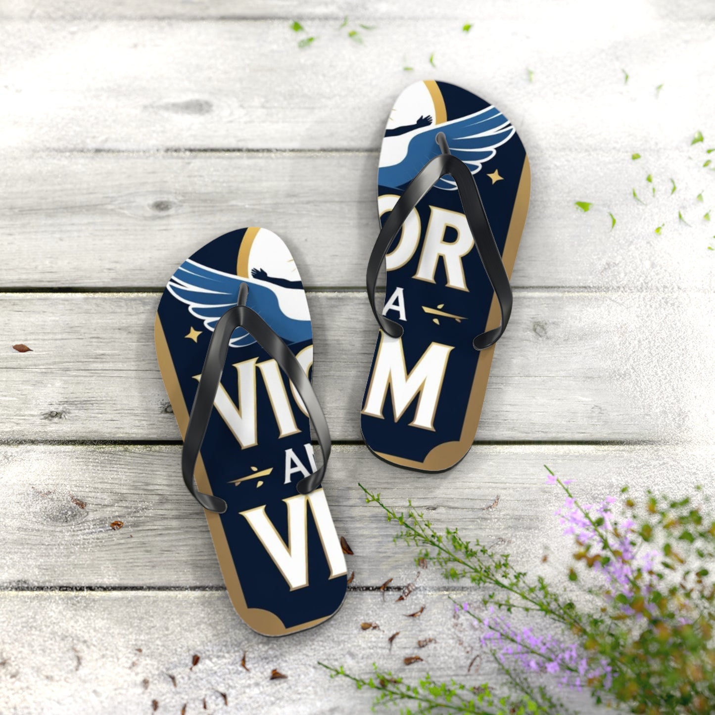 Victory Vibes Flip Flops | Summer Beach Sandals, Casual Footwear, Vacation Essentials, Gift for Beach Lovers, Summer Parties