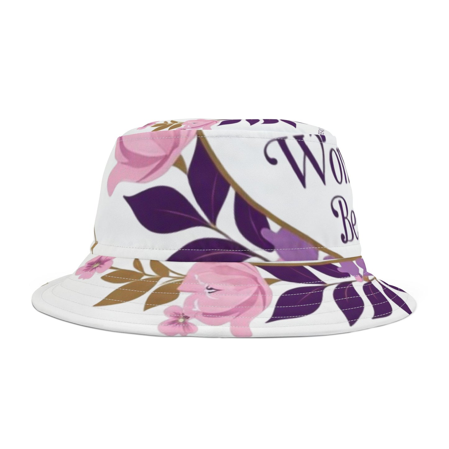 Floral Bucket Hat - 'Woman of Beauty' Design, Summer Accessory, Beach Hat, Gift for Her, Fashion Statement, Boho Style