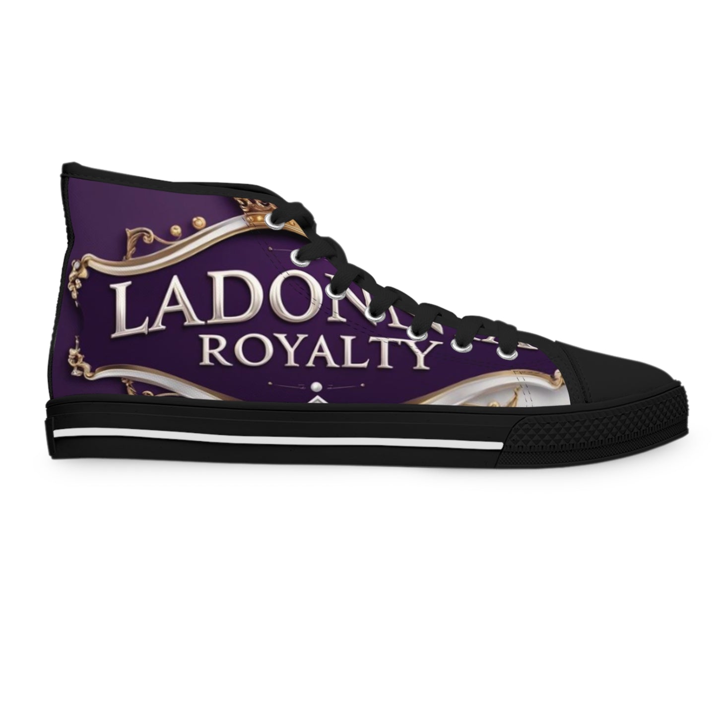 Royalty-Themed Women's High Top Sneakers - Stylish, Trendy, Unique Footwear for Everyday Wear, Parties, Gifts, and Celebrations