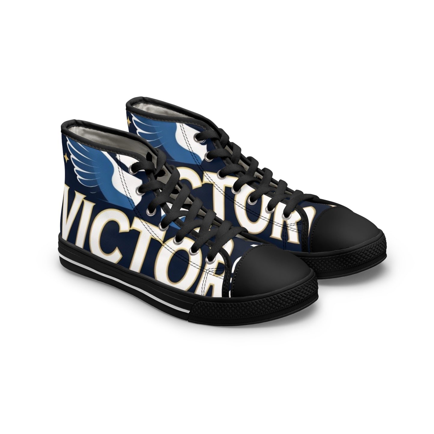 Women's High Top Sneakers - Victory Design, Stylish Athletic Footwear, Trendy Casual Shoes, Gift for Her, Fashionable Sneakers