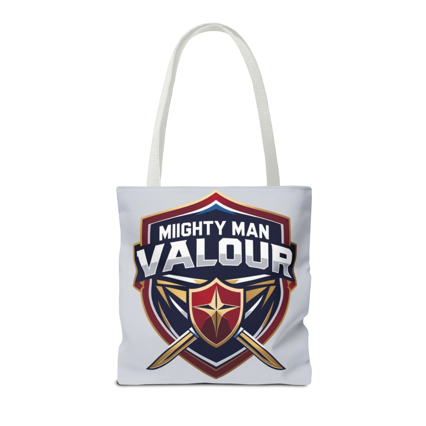 Mighty Man Valor Tote Bag - Versatile Carryall for Heroes, Gift for Gamers, Motivational Shopping Bag, Everyday Eco-Friendly Tote
