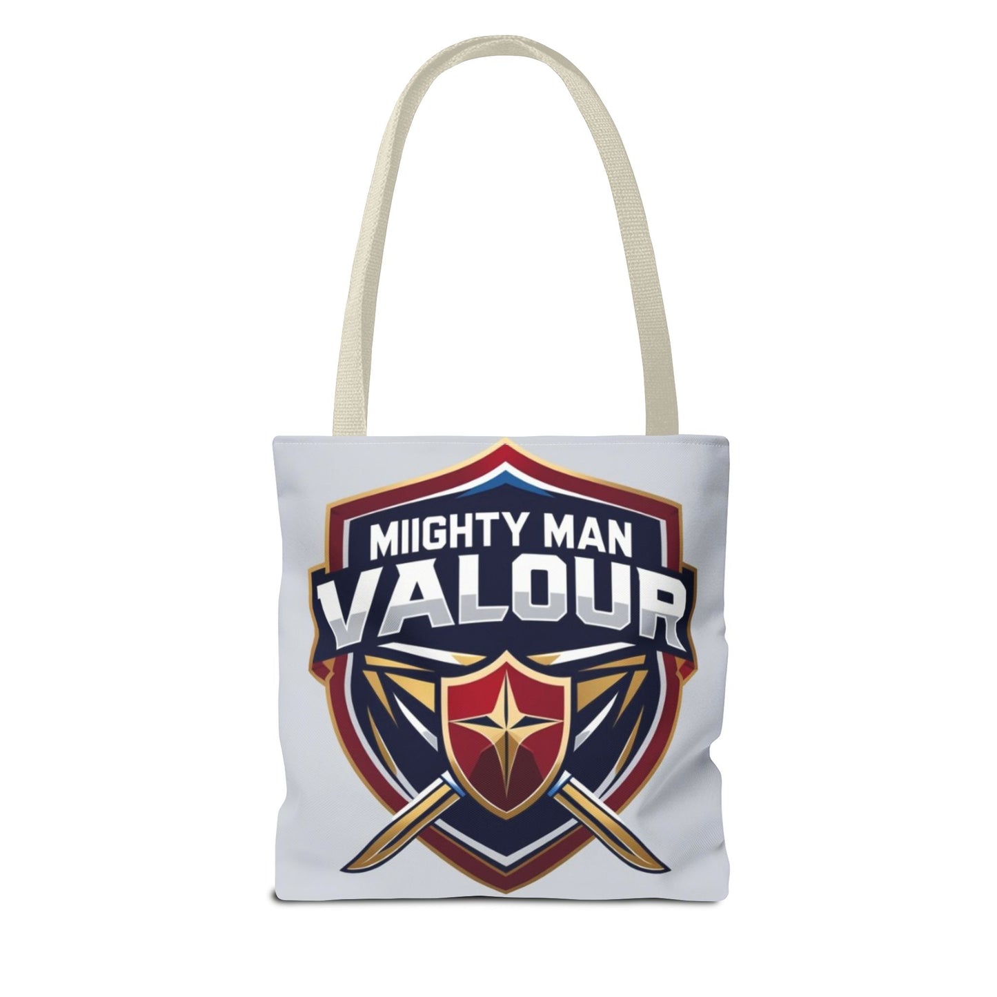 Mighty Man Valor Tote Bag - Versatile Carryall for Heroes, Gift for Gamers, Motivational Shopping Bag, Everyday Eco-Friendly Tote