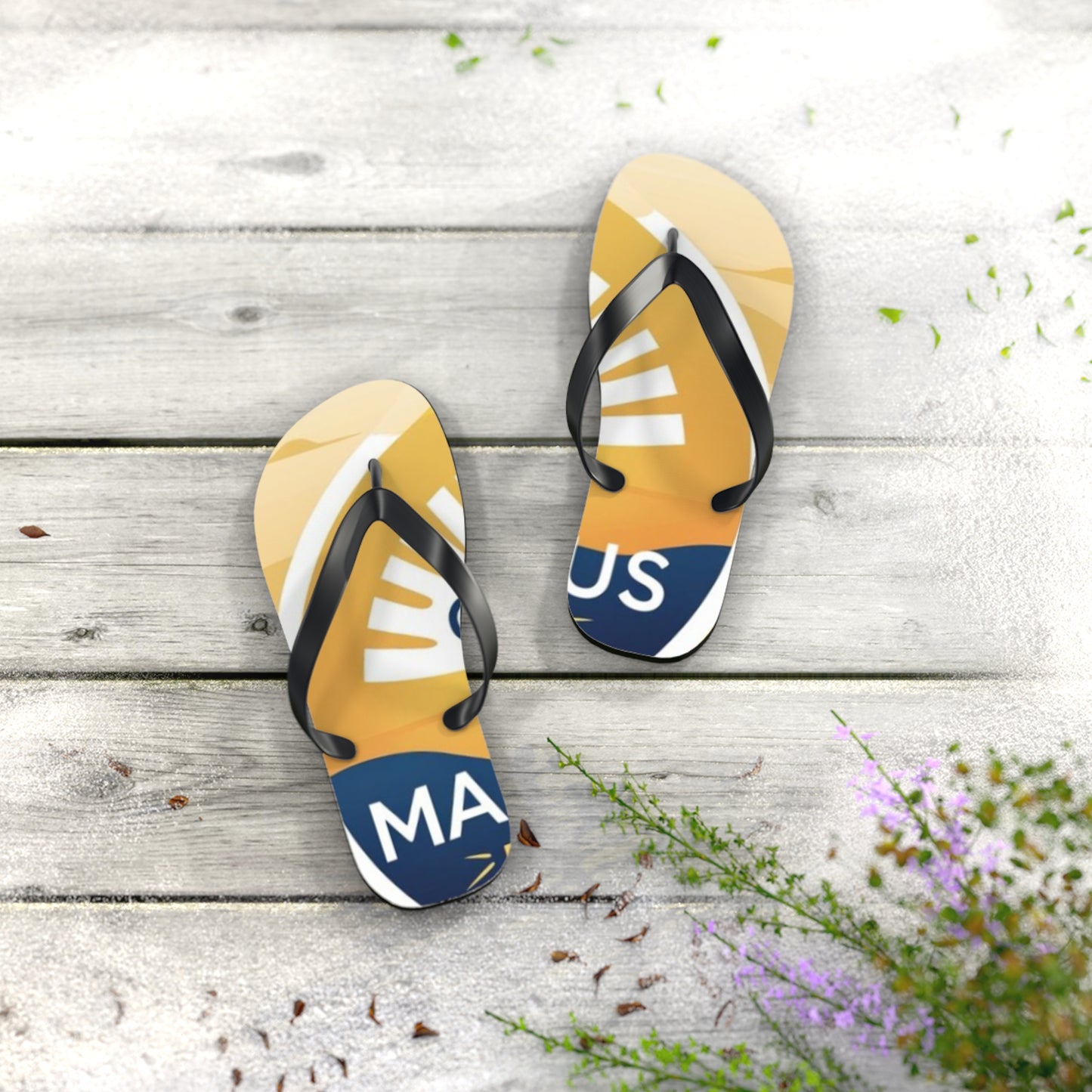 Sunny Day Flip Flops, Summer Footwear, Beach Essentials, Vacation Sandals, Custom Summer Gift, Pool Party Accessory