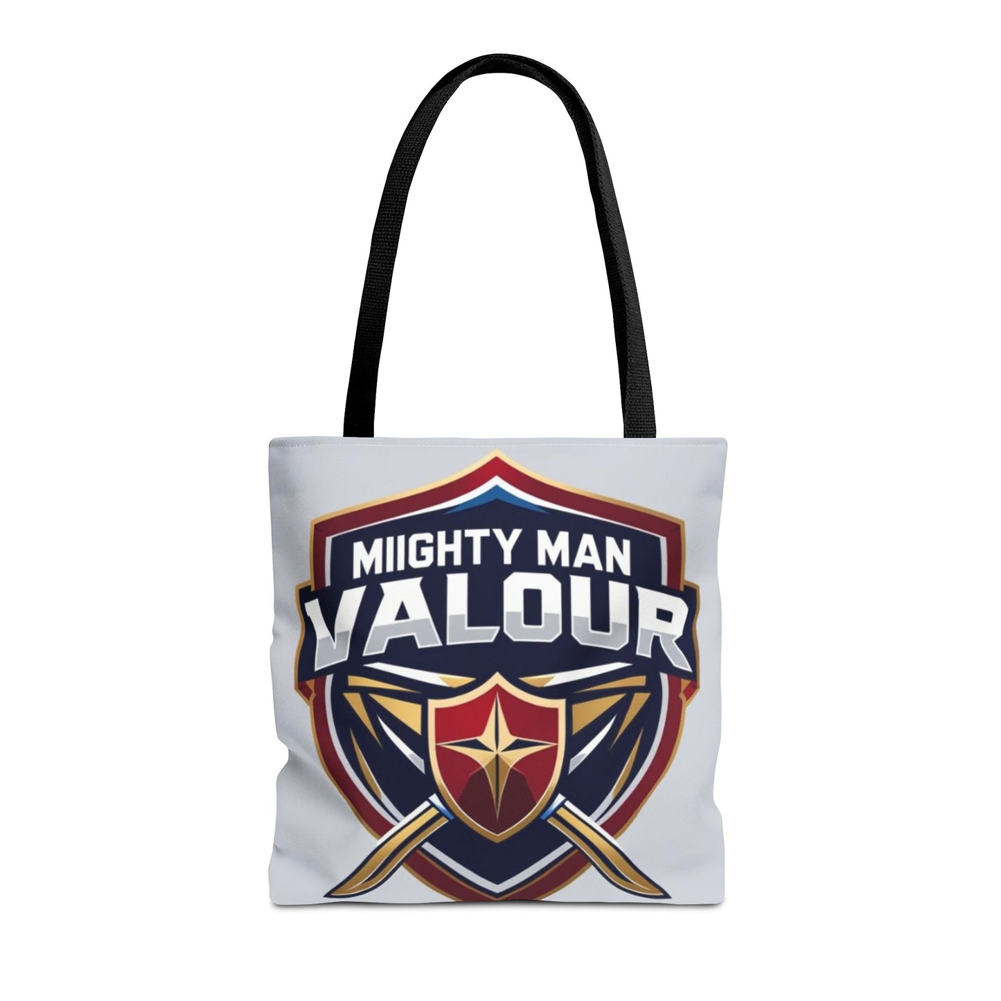 Mighty Man Valor Tote Bag - Versatile Carryall for Heroes, Gift for Gamers, Motivational Shopping Bag, Everyday Eco-Friendly Tote