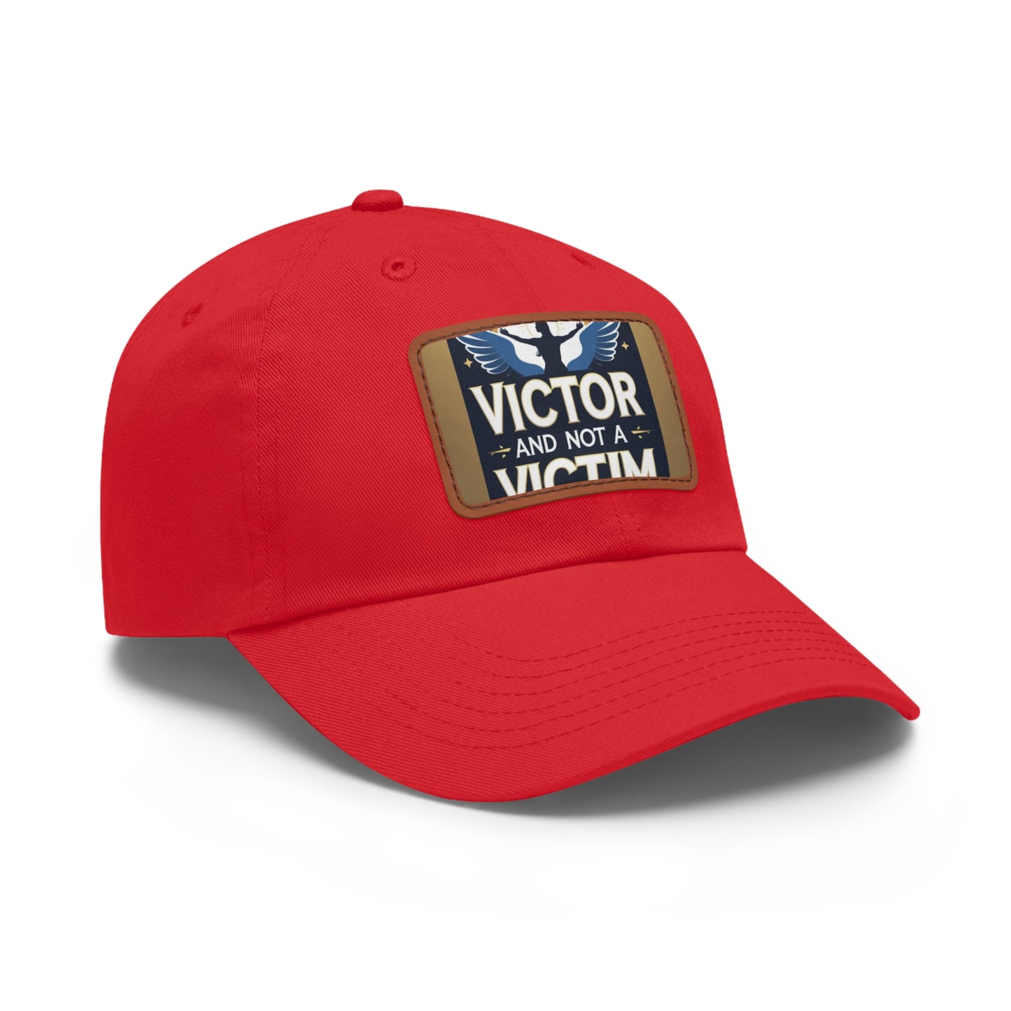 Dad Hat with Leather Patch - "Victor and Not a Victim" - Stylish Cap for Men, Gift for Dad, Father's Day, Casual Wear, Motivational [...]