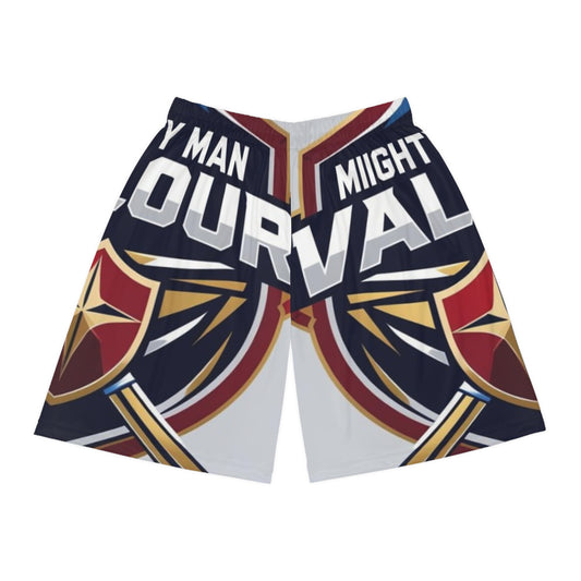 Mighty Man Valor Basketball Shorts, Sportswear, Gym Shorts, Athletic Apparel, Comfortable Basketball Gear, Gift for Sports Lovers