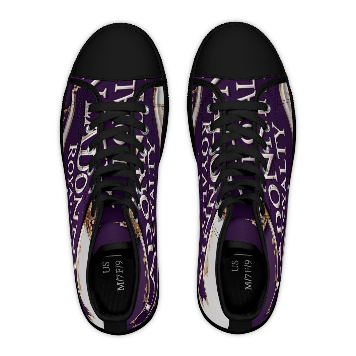 Royalty-Themed Women's High Top Sneakers - Stylish, Trendy, Unique Footwear for Everyday Wear, Parties, Gifts, and Celebrations