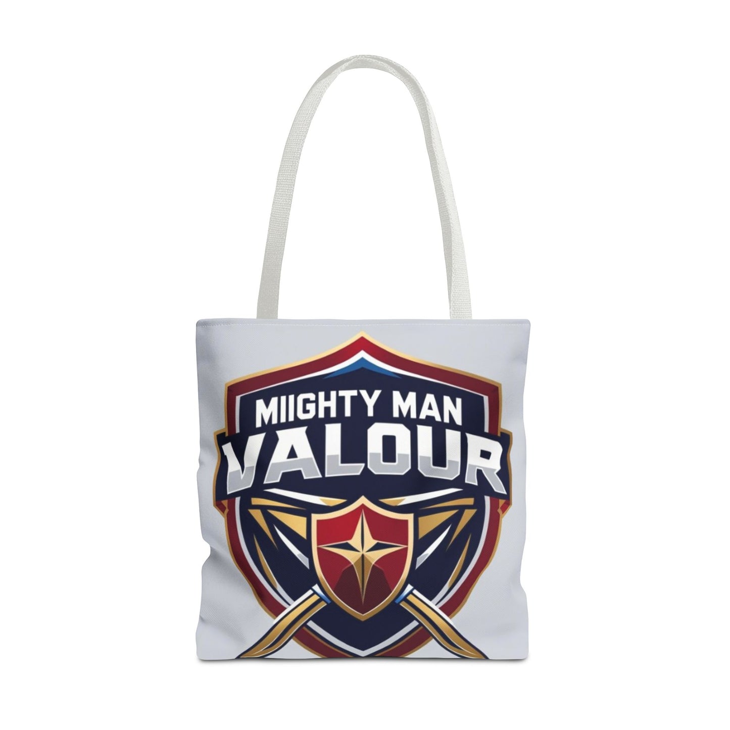 Mighty Man Valor Tote Bag - Versatile Carryall for Heroes, Gift for Gamers, Motivational Shopping Bag, Everyday Eco-Friendly Tote
